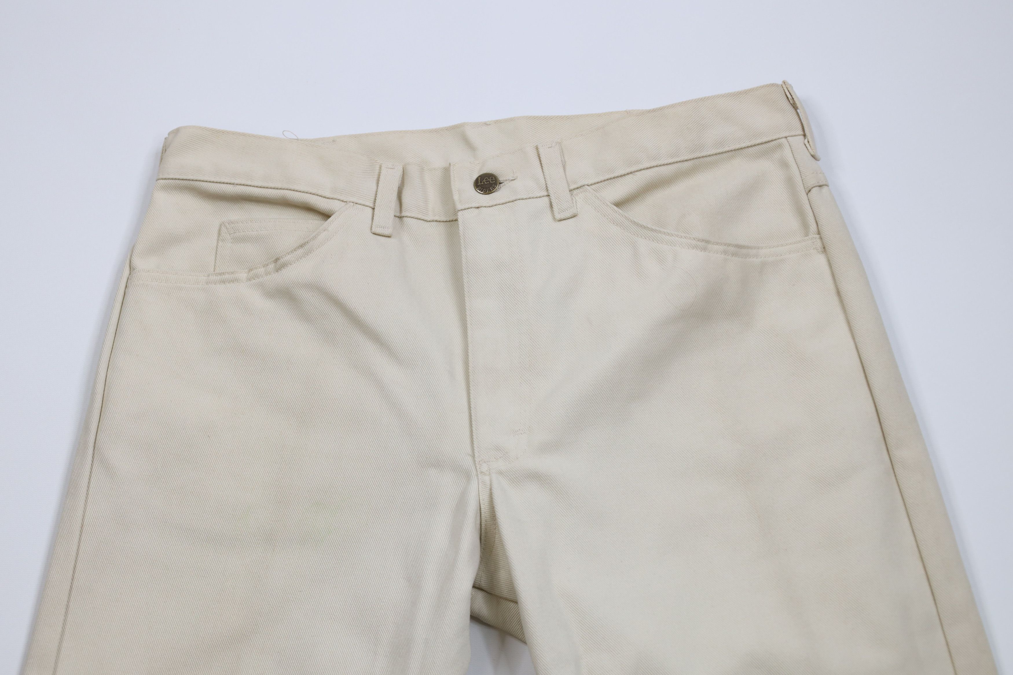 Lee × Vintage Vintage 90s Lee Flared Wide Leg Denim Jeans Beige USA Size US 34 / EU 50 - 2 Thumbnail