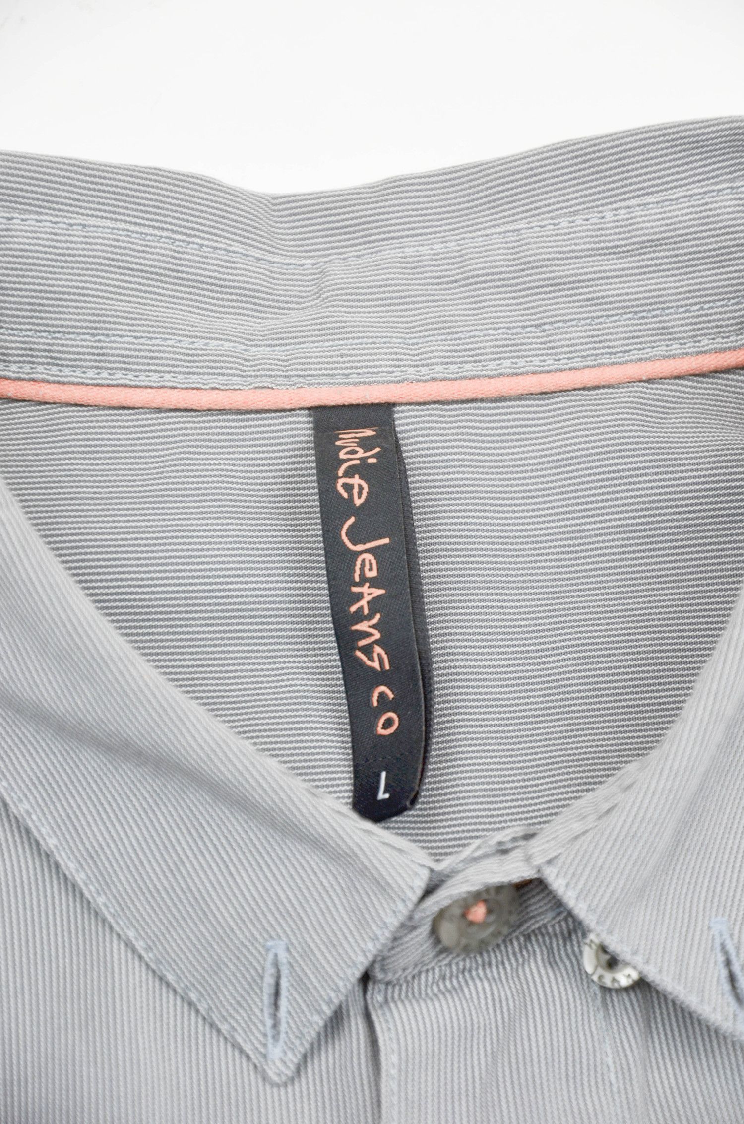 Nudie Jeans Nudie Jeans Grey Fine Stripe Cotton Shirt - Size L Size US L / EU 52-54 / 3 - 8 Thumbnail