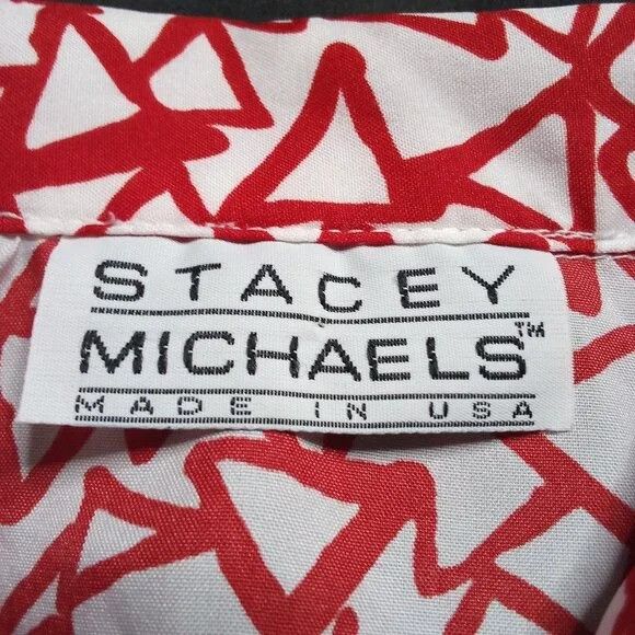 Vintage Vintage Stacey Michaels Triangles Polyester Disco Shirt Size XL / US 12-14 / IT 48-50 - 3 Thumbnail