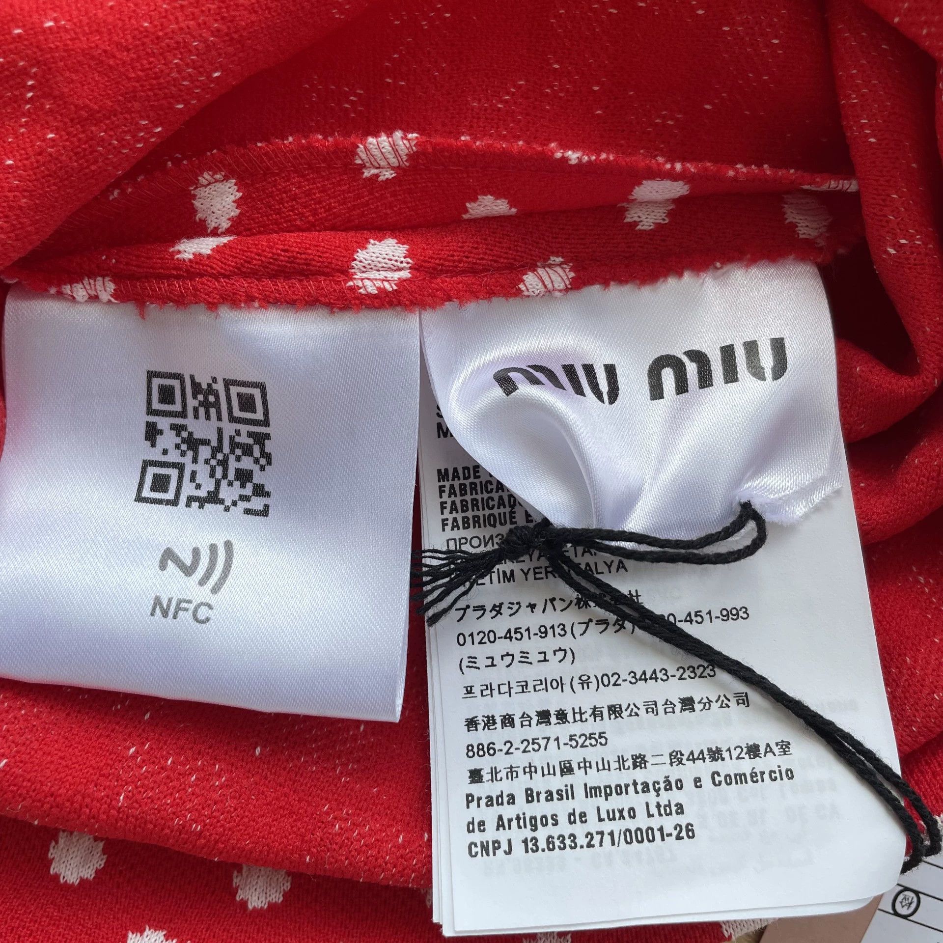 Miu Miu MIU MIU polka dot long sleeve A-line dress red M unused Size M / US 6-8 / IT 42-44 - 6 Thumbnail