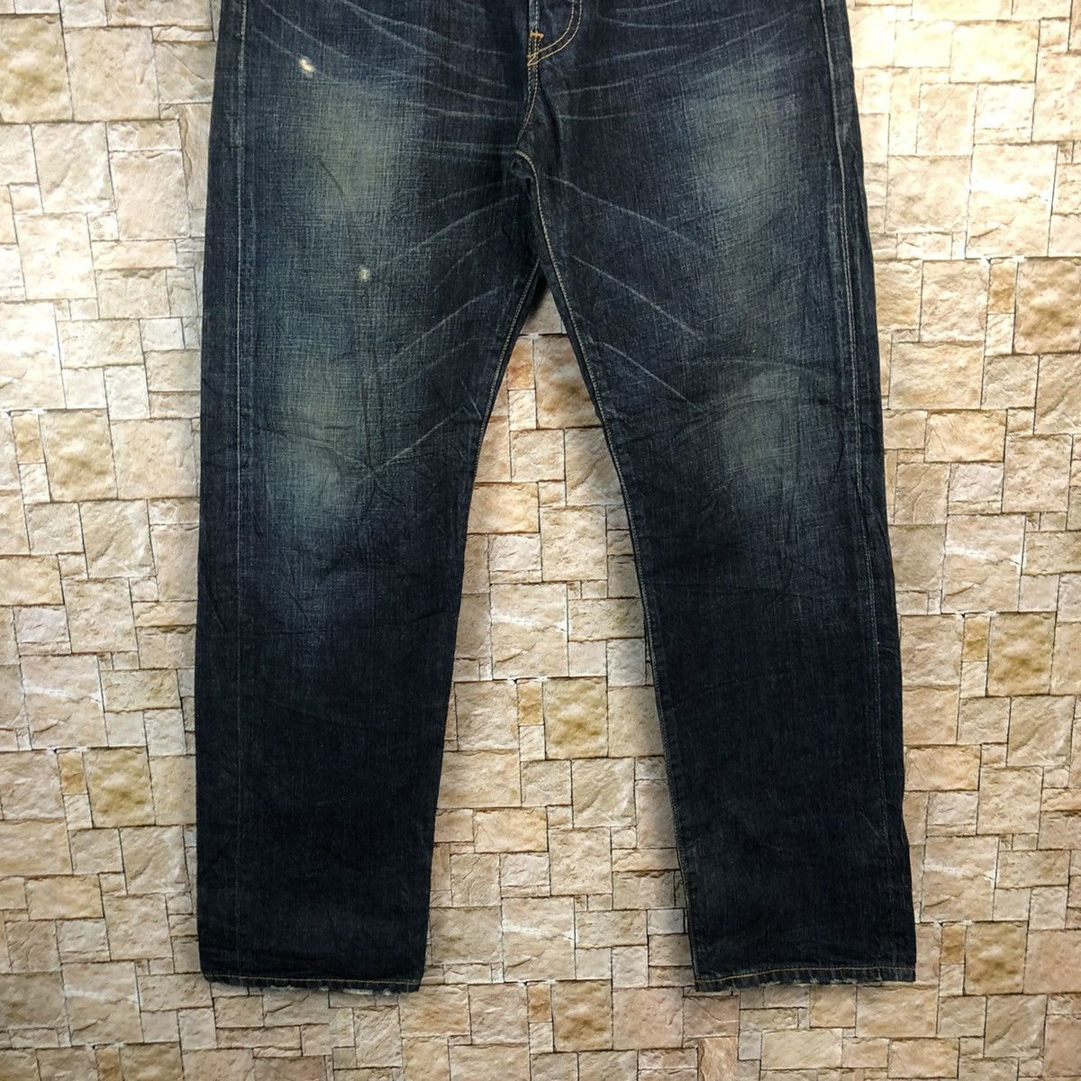 Levi's 501 Levis Blue Disstressed Denim Pants #A953 Size US 34 / EU 50 - 3 Thumbnail