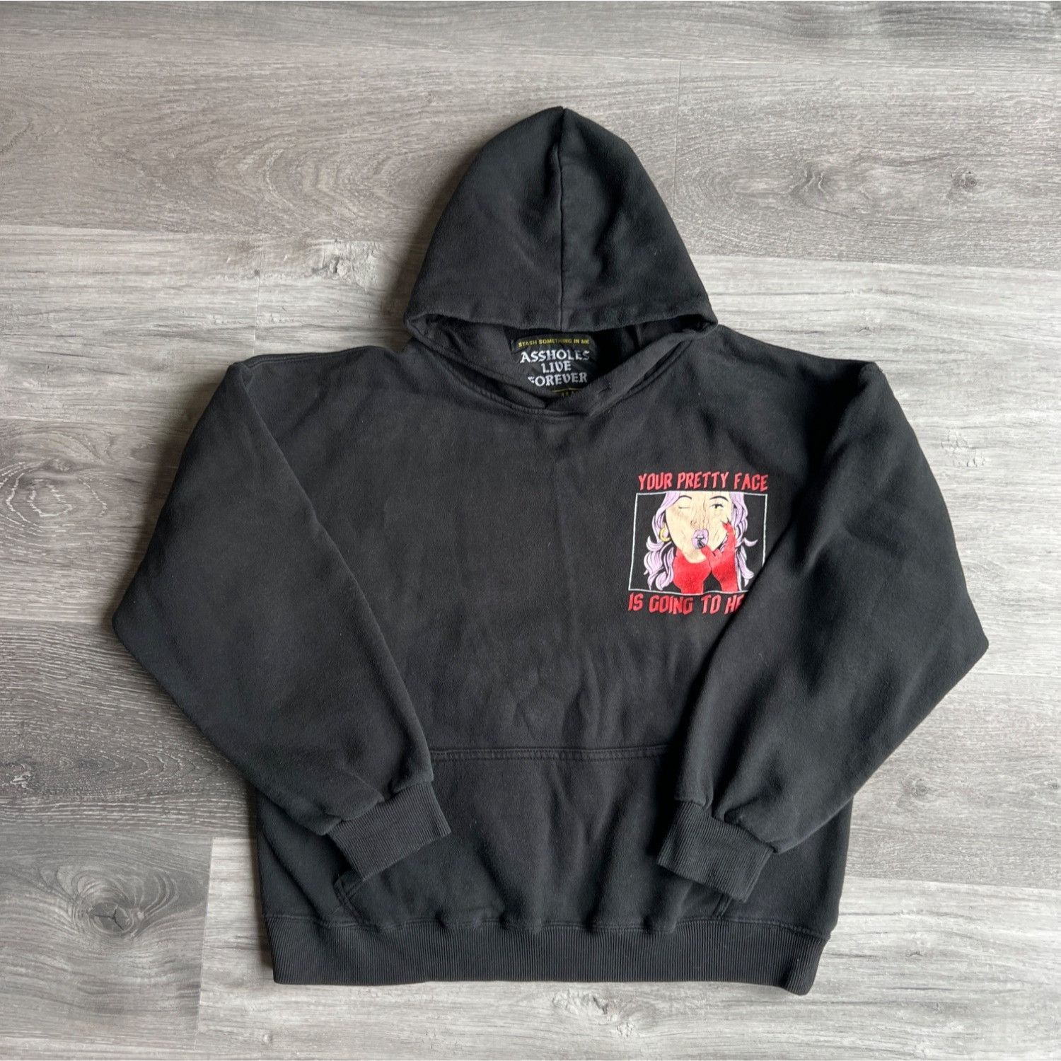 Other Assholes Live Forever Black Hoodie "Your Pretty Face Is Goin Size US L / EU 52-54 / 3 - 1 Thumbnail