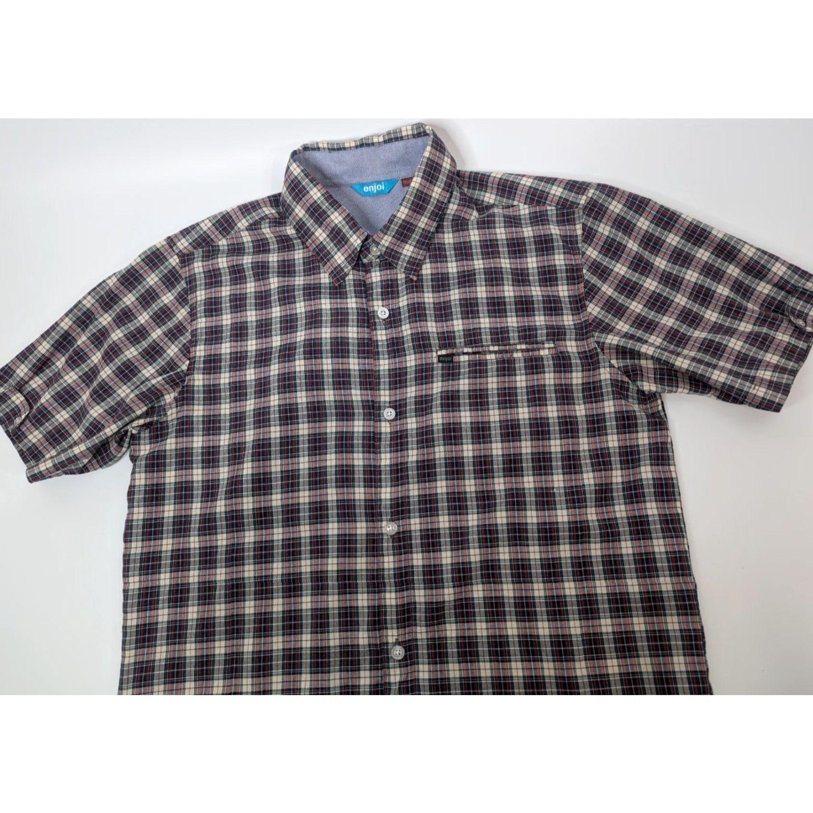 Enjoi Enjoi Shirt Plaid Button-Up Short Sleeve with Front Pocket M Multicolor Cotton Blend Mens Regular Size M Size US M / EU 48-50 / 2 - 2 Thumbnail