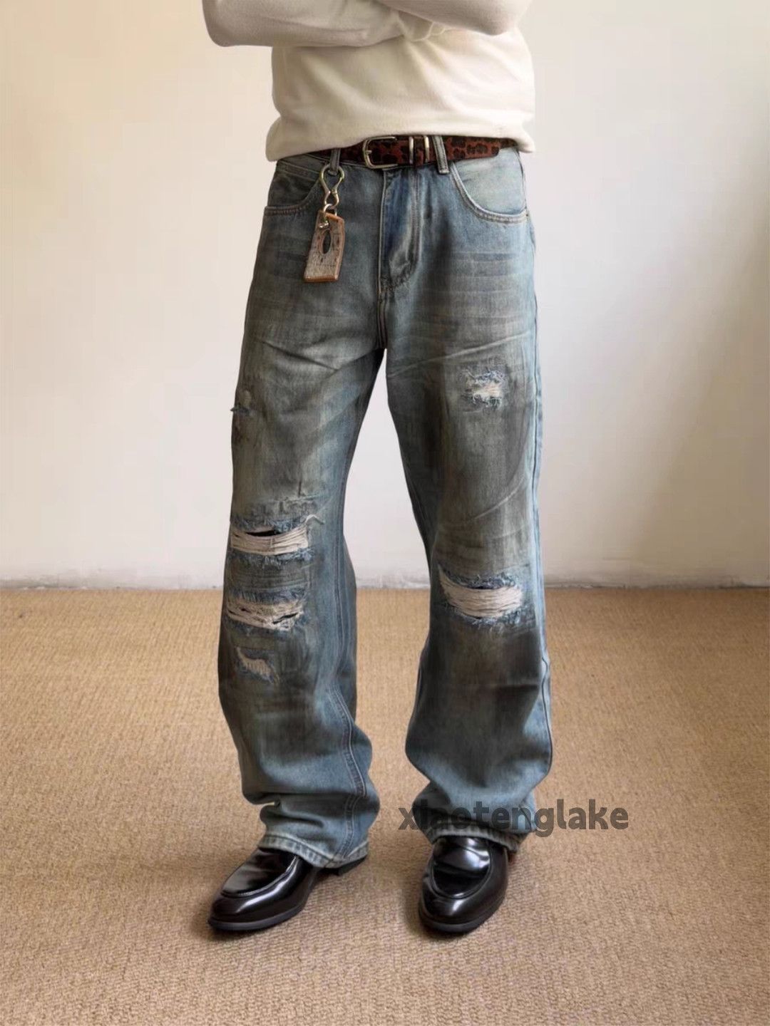 Jean zx vintage washed faded punk grunge stain jeans Size US 30 / EU 46 - 1 Thumbnail