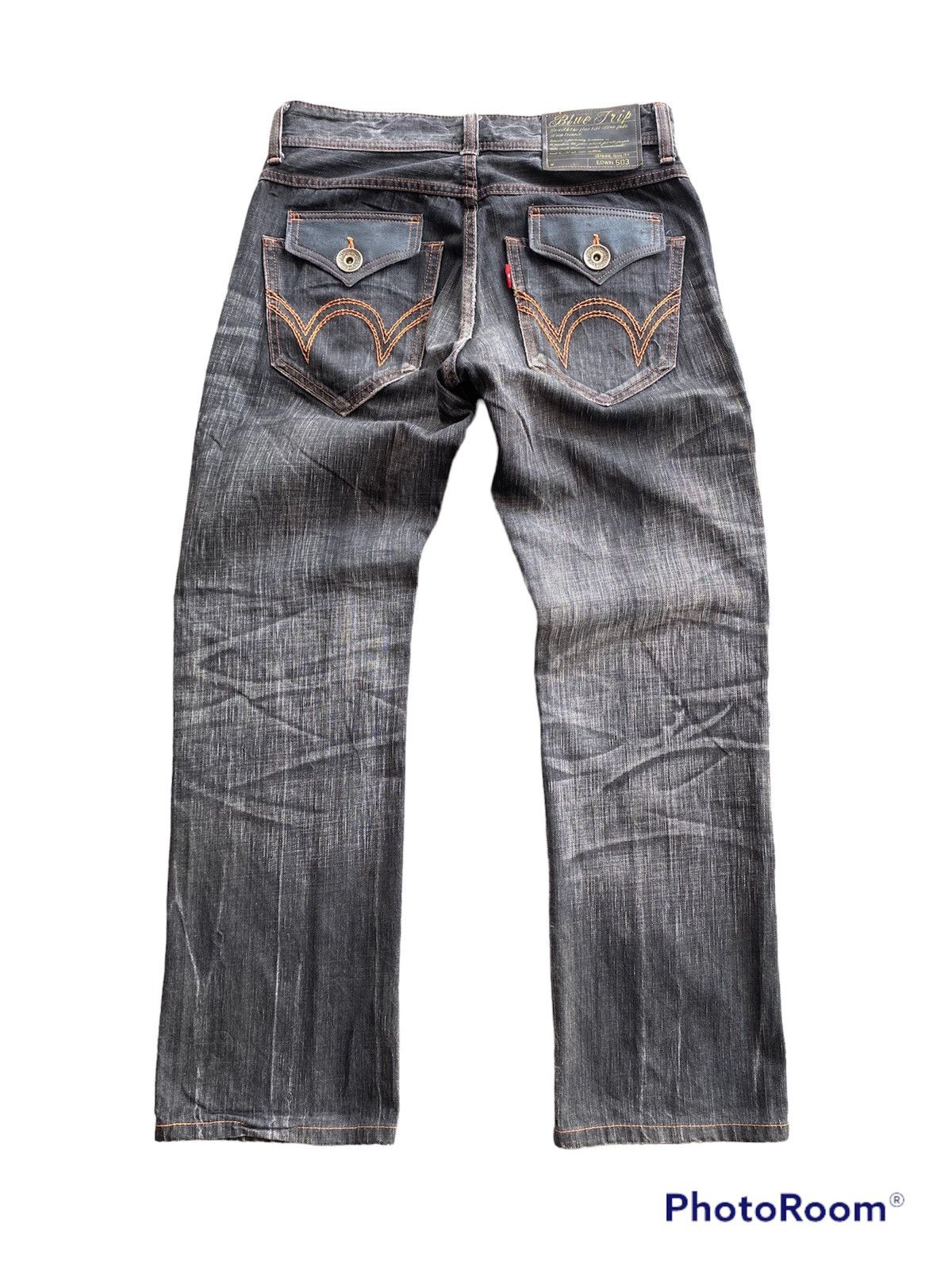 Edwin × Japanese Brand Baggy Jeans Edwin BTF503 Faded Black Grunge Jeans Size US 32 / EU 48 - 6 Thumbnail