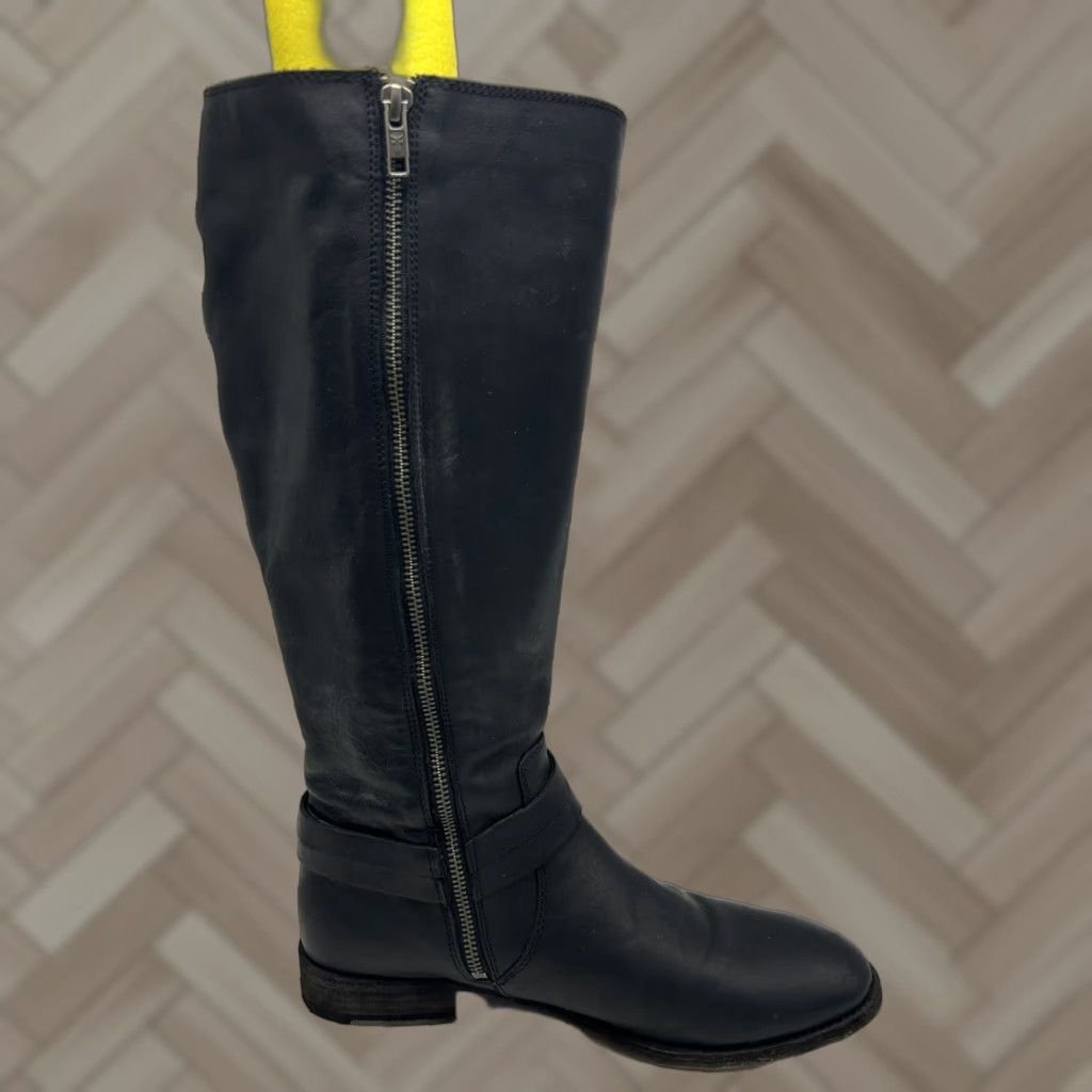 Frye Frye Boots Riding Womans 10 M Melissa Harness Knee High Black Leather Block Heel Straps Equestrian Size US 10 / IT 40 - 1 Thumbnail