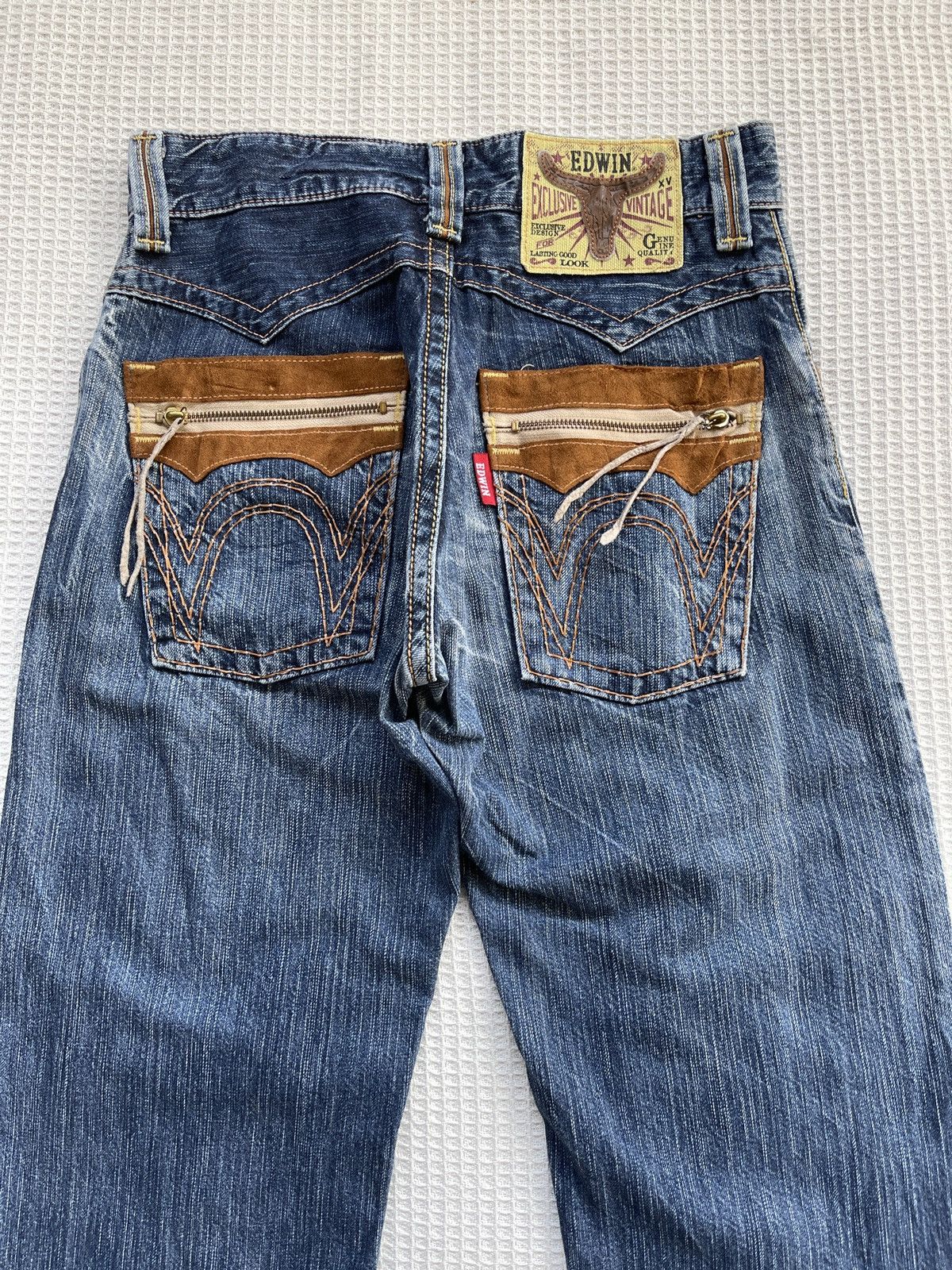 Edwin Last Drop🔥Rare🔥EDWIN Exclusive Vintage Wide Leg Jeans Size US 30 / EU 46 - 6 Thumbnail