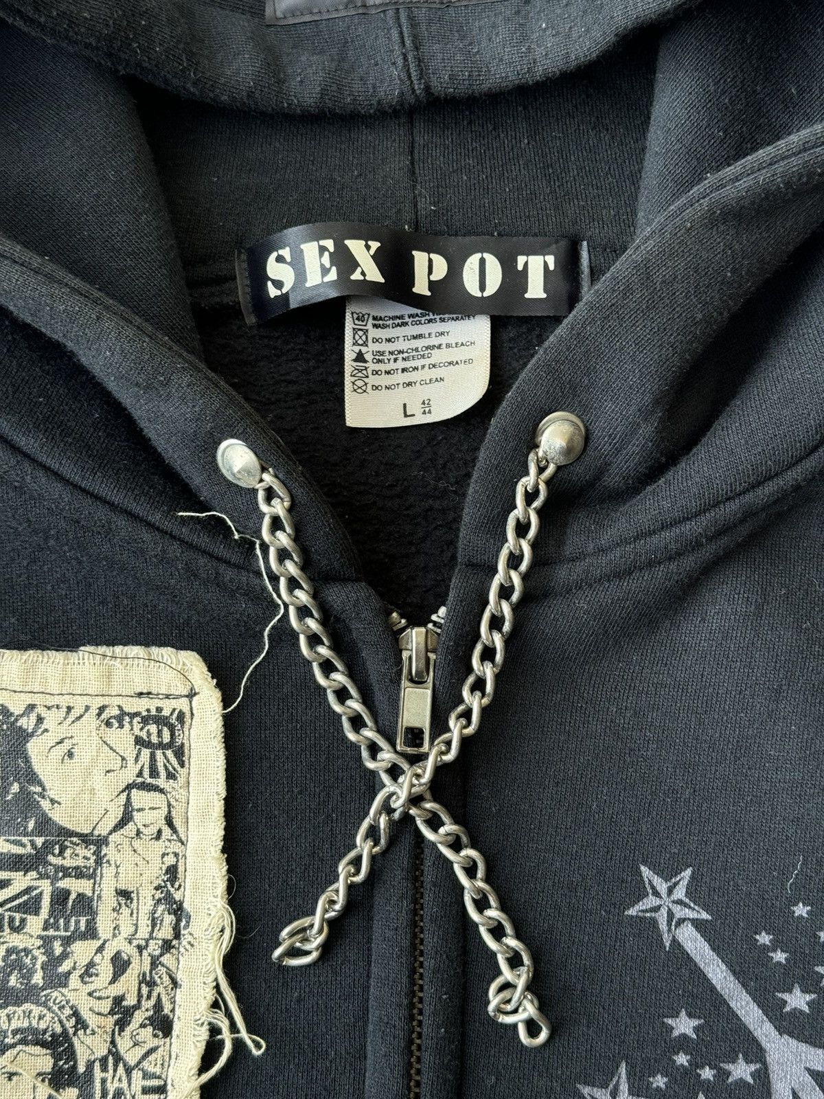 Japanese Brand Sex Pot Revenge Punk Riot Poem Chain Laces Hoodies Size US L / EU 52-54 / 3 - 11 Thumbnail