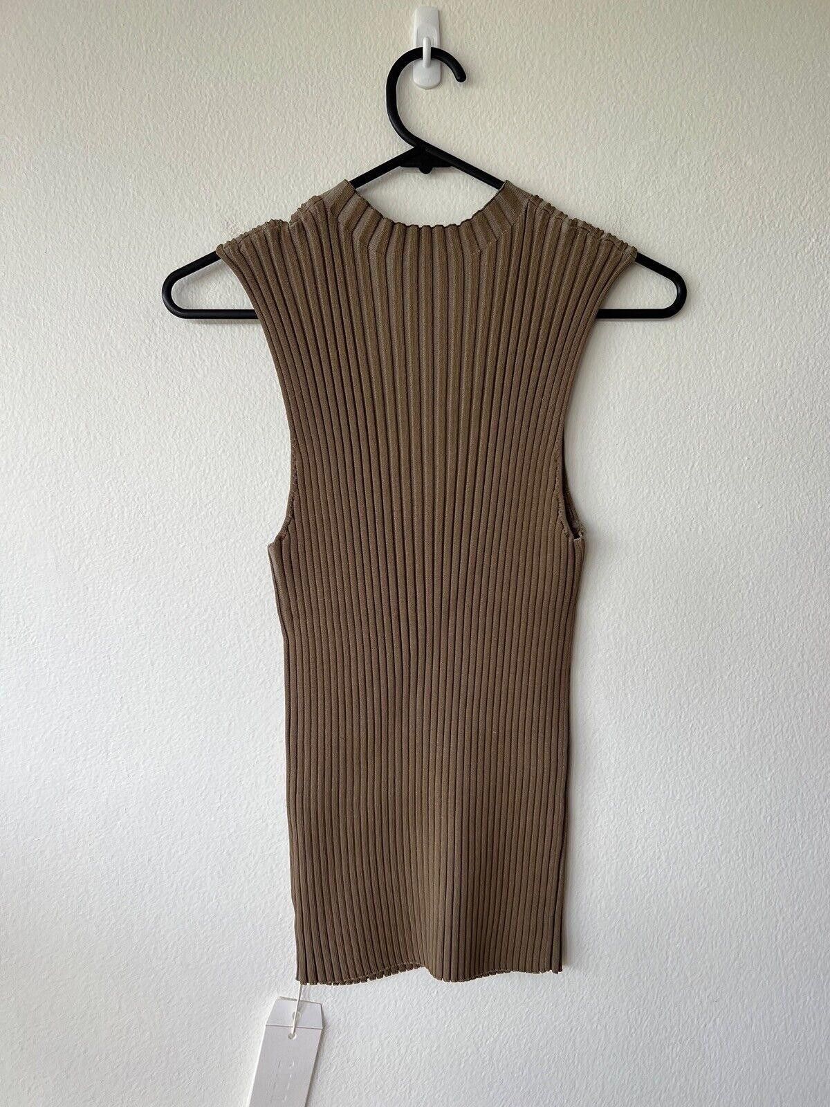 New dion lee rib slash top rib tank singlet green medium