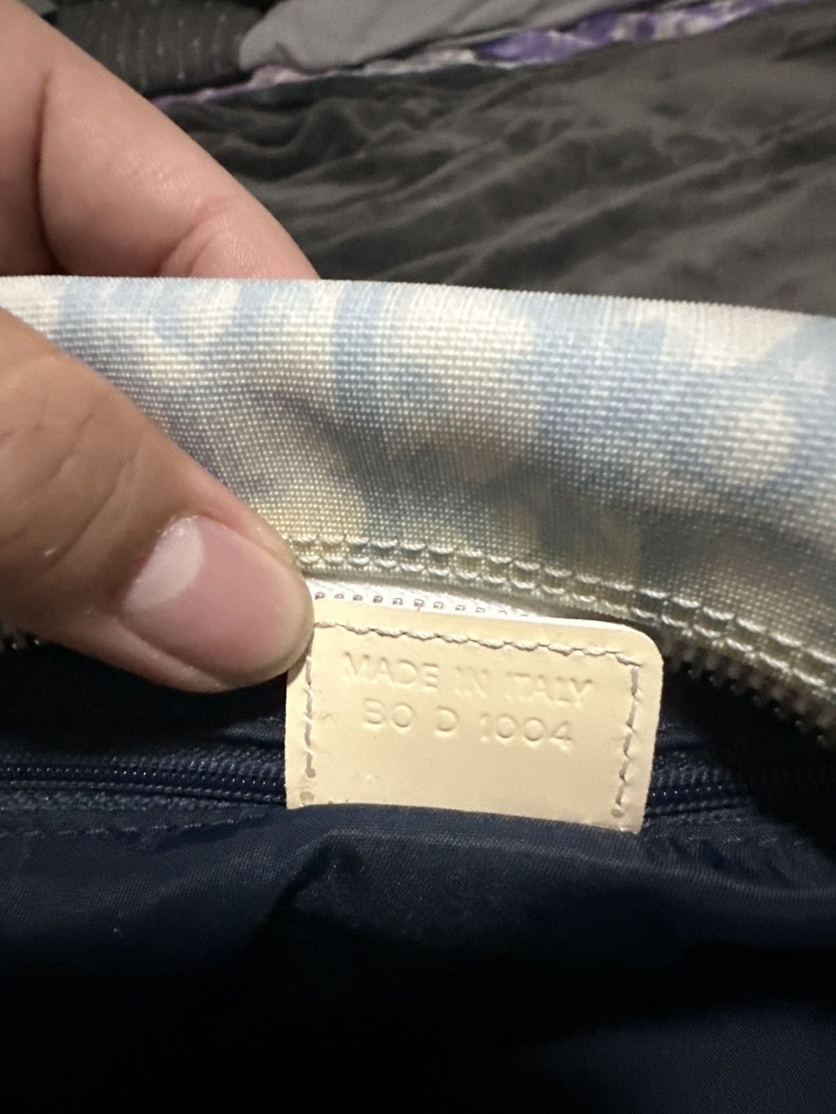 Christian Dior Monogram Blue Shoulder Bag Vintage