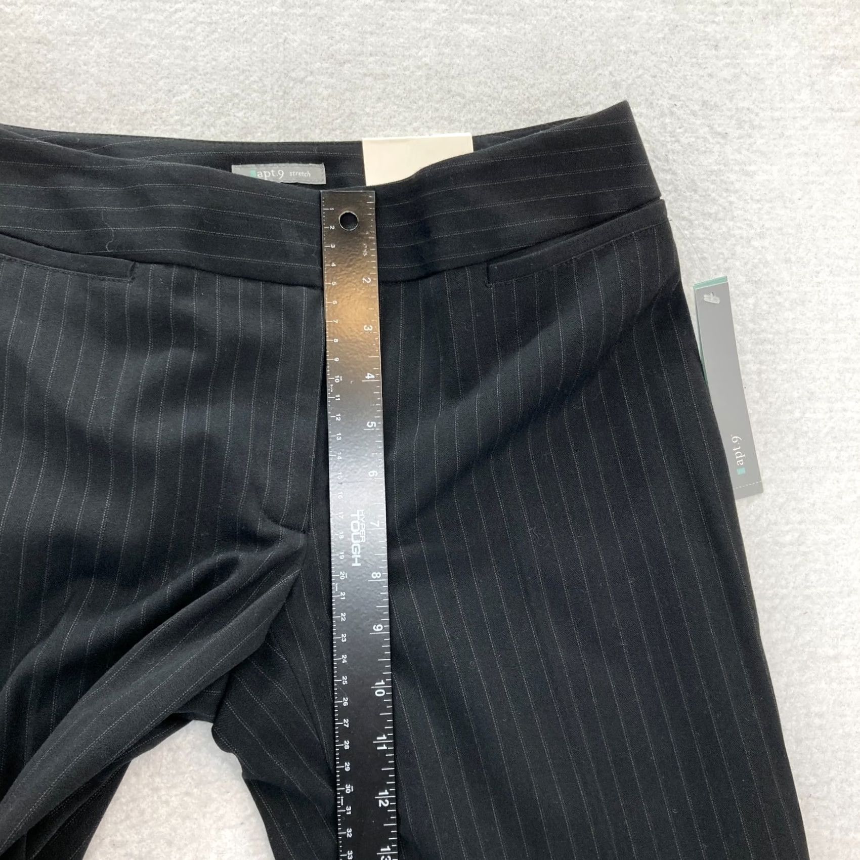 Apt. 9 Apt. 9 Maxwell Dress Pants Women's 4 Black Striped Stretch Fabric Relaxed Fit Pants Size 28" / US 6 / IT 42 - 7 Thumbnail