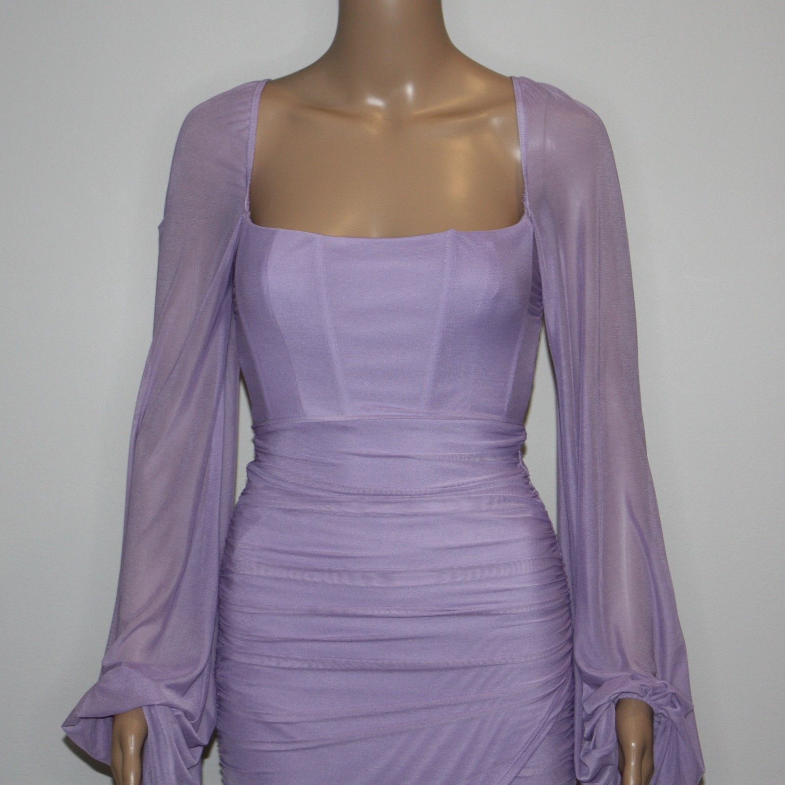 Other Lucy in the Sky Power Mesh Long Sleeve Dress in Purple Size XS / US 0-2 / IT 36-38 - 7 Thumbnail