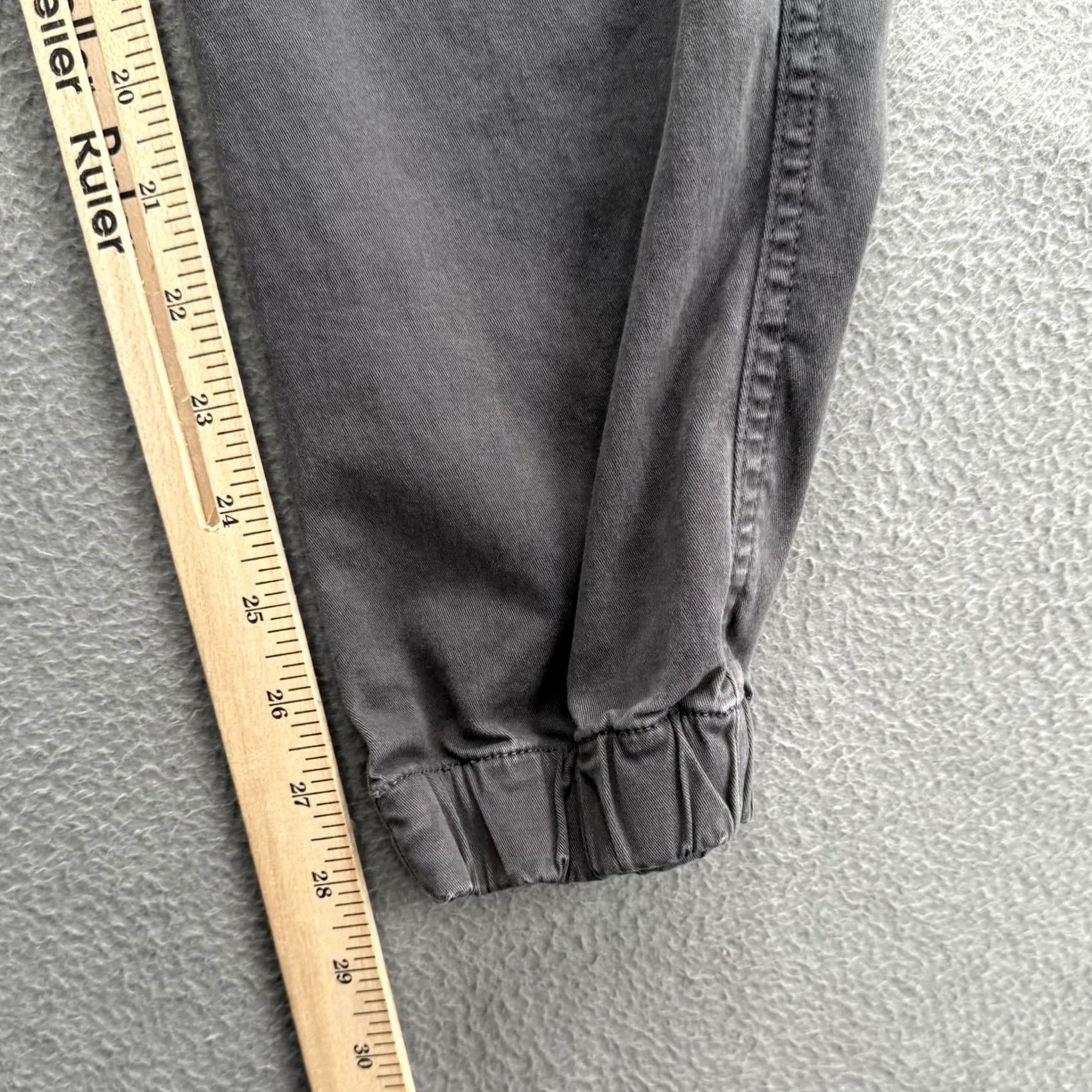 Vintage Bearbottom Pants Mens Large L 30 in Gray Jogger Elastic Waist Stretch Casual Slim Tapered Front Pockets Button Closure Size US 33 - 6 Thumbnail