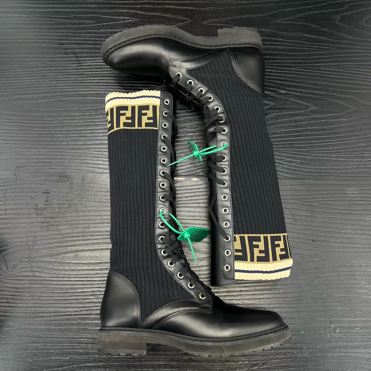 Fendi FENDI Rockoko Knee-High Boots Black 38 Mint Size US 7.5 / IT 37.5 - 2 Thumbnail
