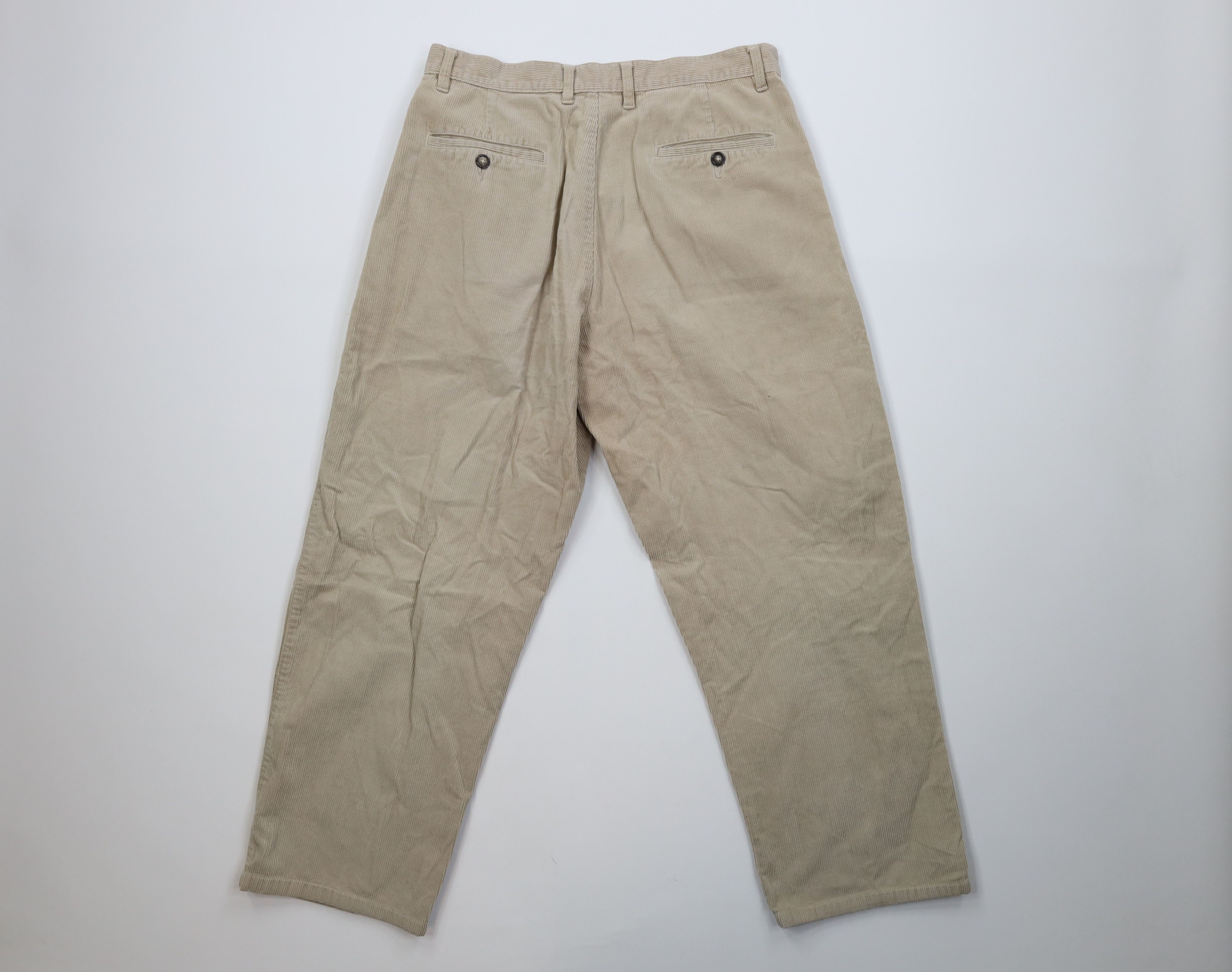 Vintage Vintage 90s Streetwear Wide Leg Corduroy Chino Pants Beige Size US 34 / EU 50 - 11 Thumbnail