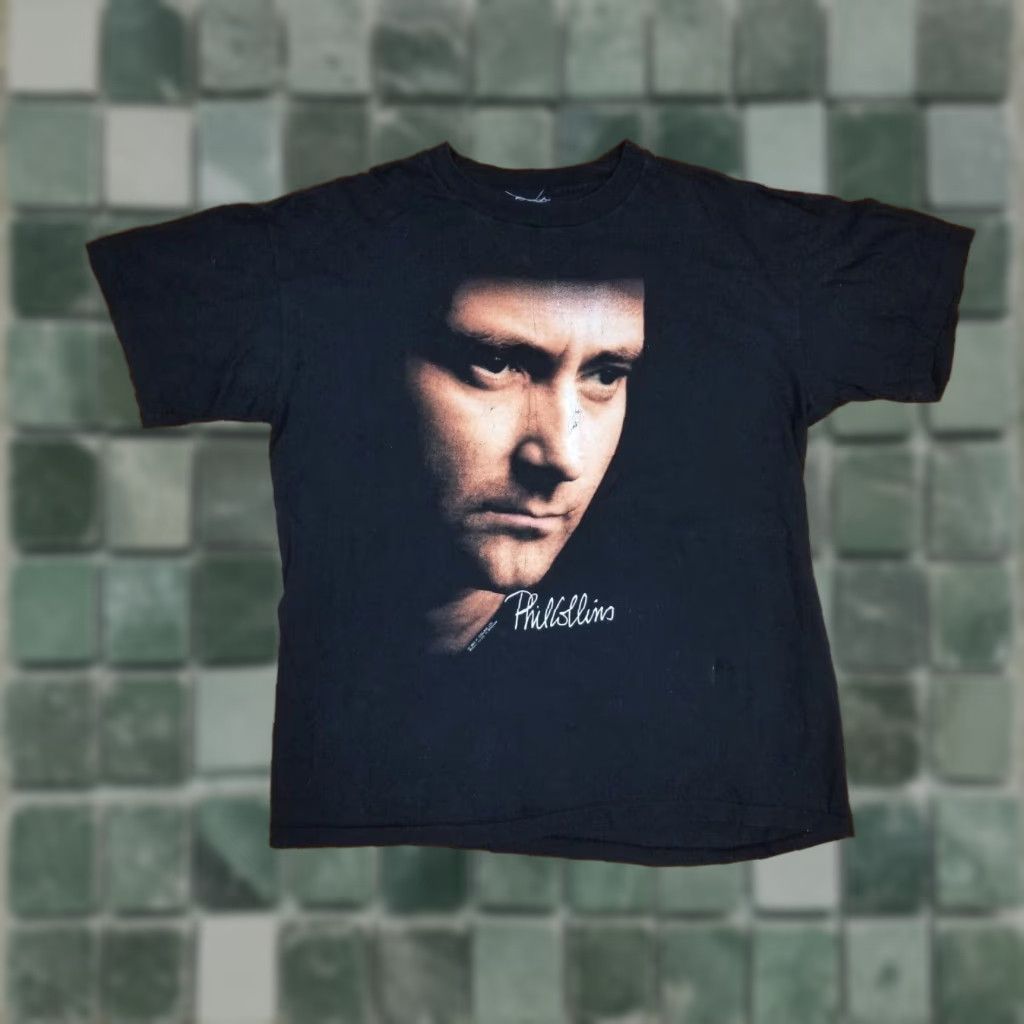 Vintage VINTAGE 1990 PHIL COLLINS BUT SERIOUSLY CONCERT TOUR T-SHIRT MENS SZ LARGE Yellow Cotton Short Sleeve Round Neck Retro Rock USA 21 INCH 26 INCH Size US M / EU 48-50 / 2 - 1 Thumbnail