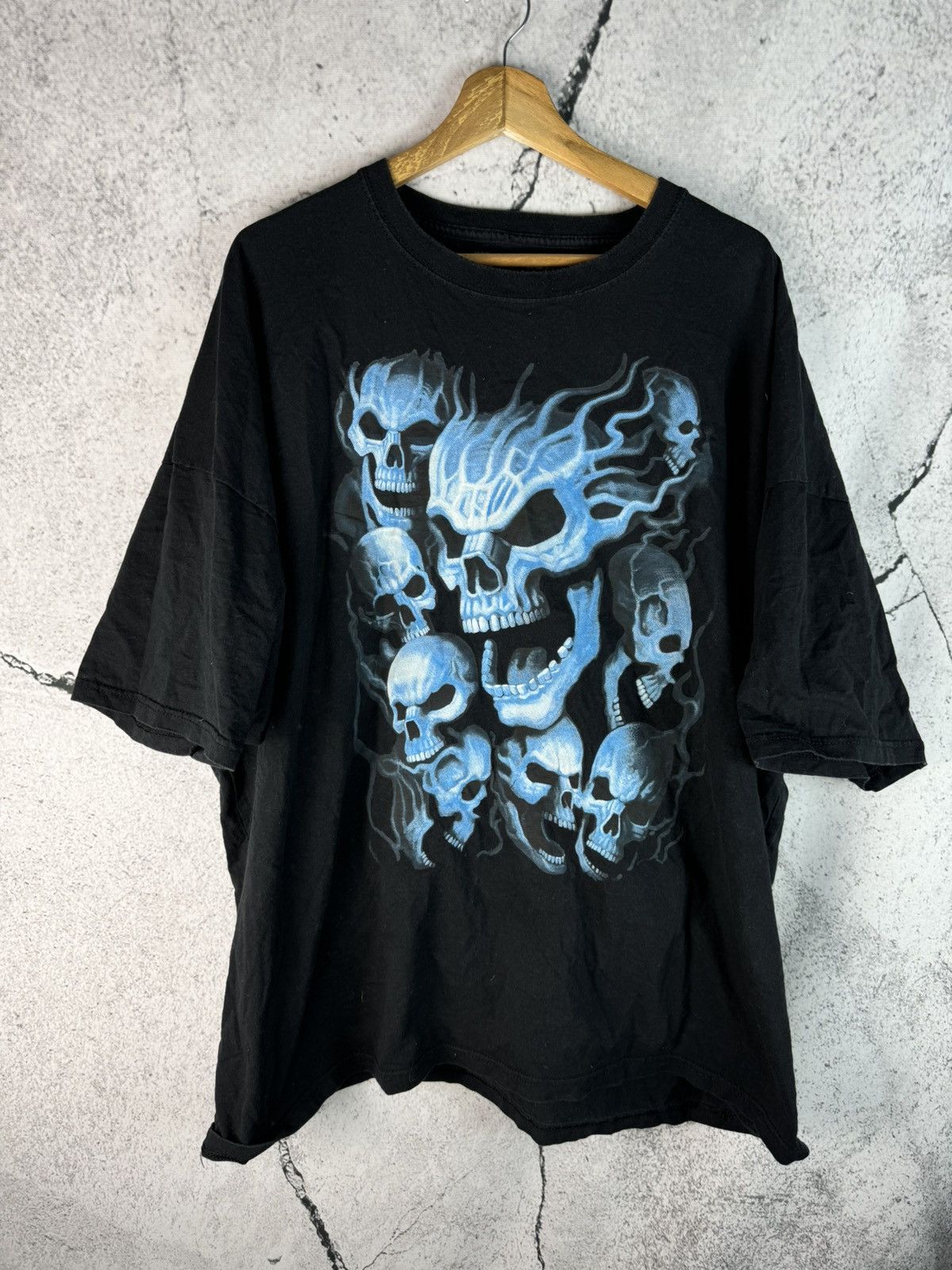 Affliction Vintage Y2K Skull Grunge Wing Grey T-Shirt Size US XXL / EU 58 / 5 - 1 Thumbnail
