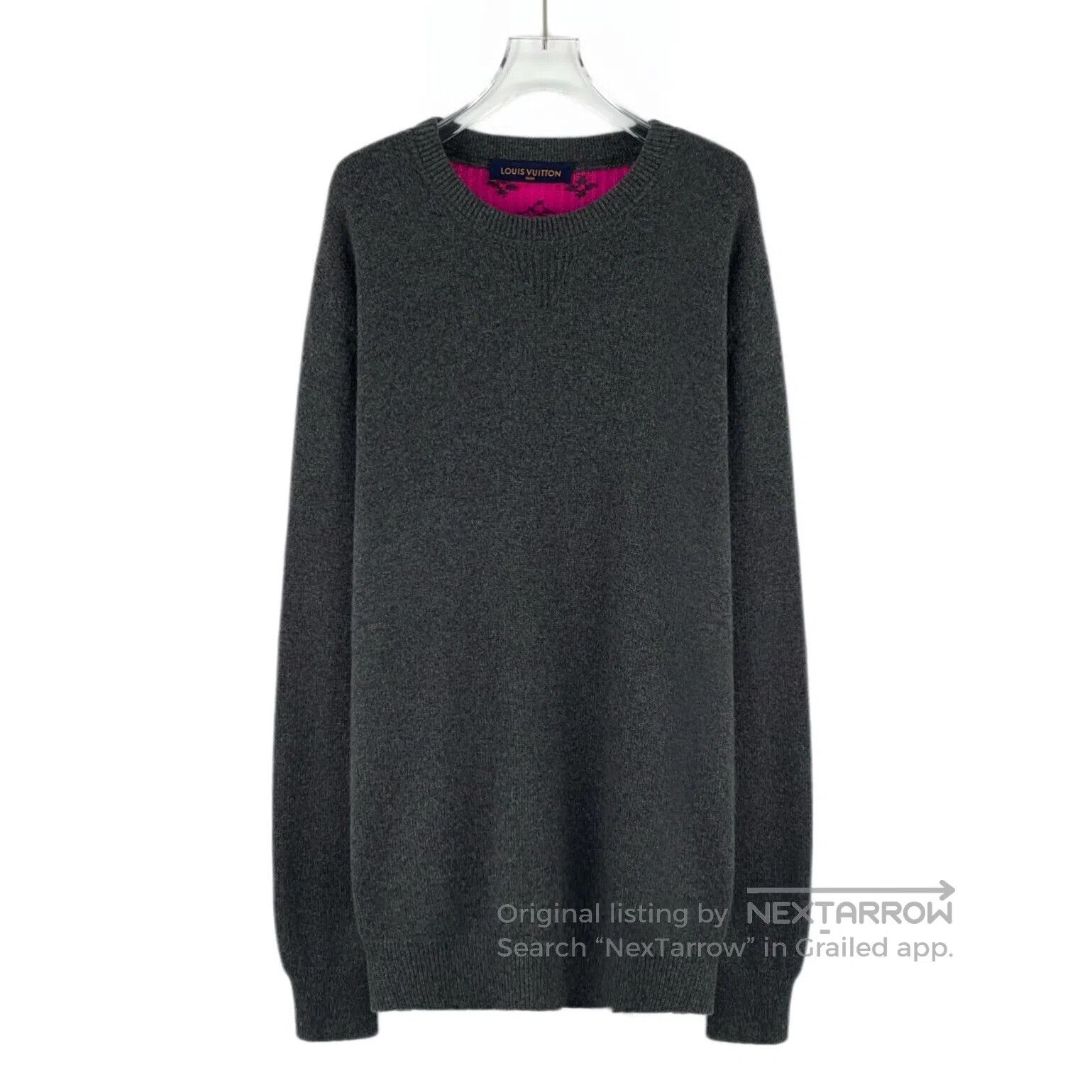 Louis Vuitton Louis Vuitton Dark Gray Back Monogrammed Cashmere Round Ne Size US XL / EU 56 / 4 - 1 Thumbnail