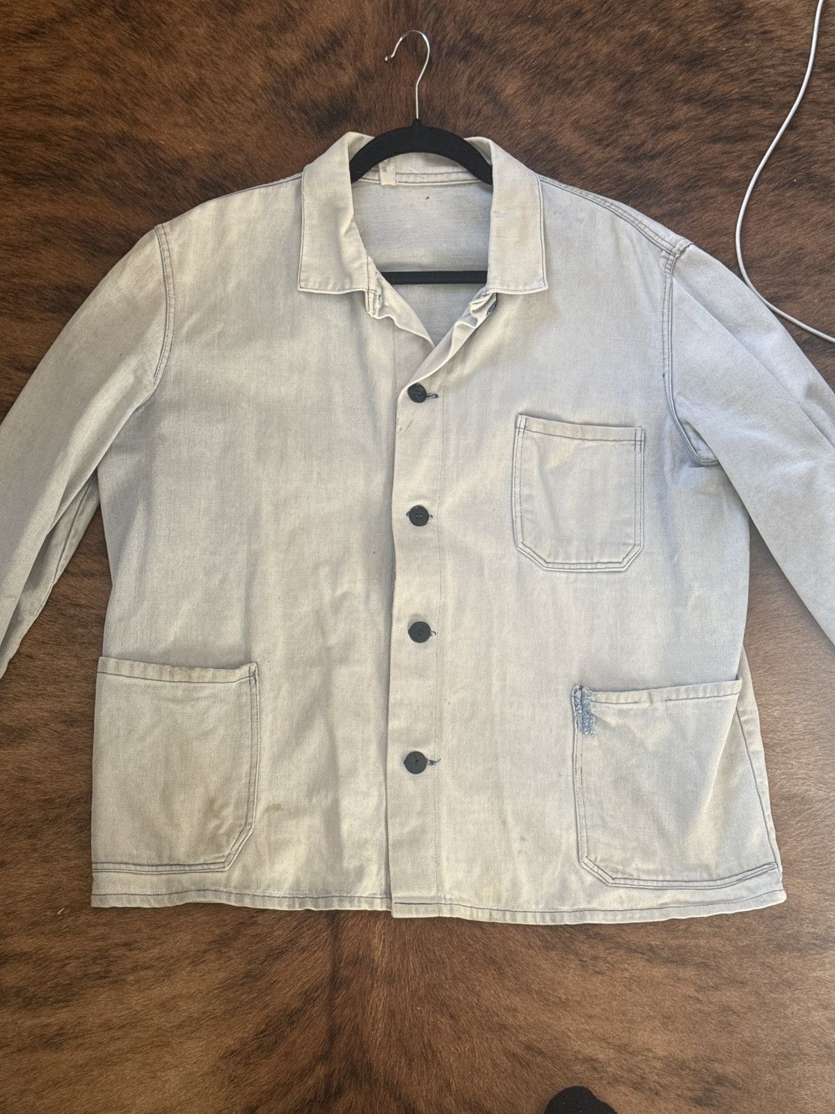Vintage Sun Faded French Chore Jacket Size US M / EU 48-50 / 2 - 2 Thumbnail
