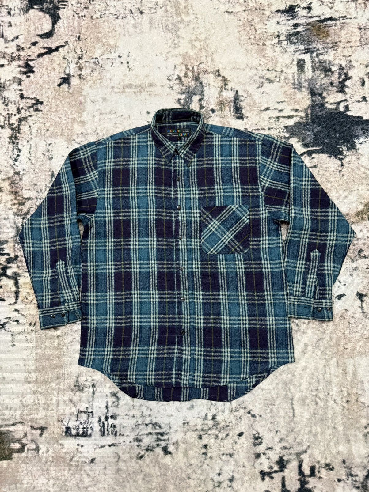 Esprit × Japanese Brand × Vintage Vintage Monade Esprit Chekered Flannel Button Up Shirt Size US L / EU 52-54 / 3 - 3 Thumbnail