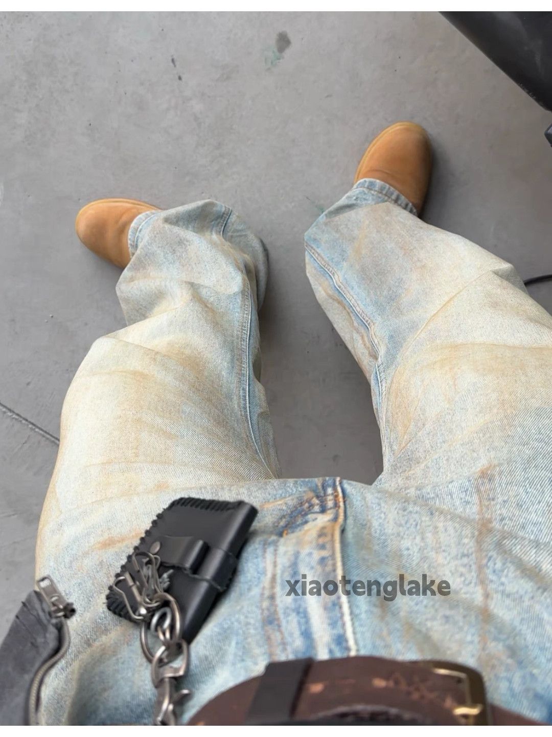 Jean × Vintage washed faded loose baggy stain rusty stain jeans Size US 32 / EU 48 - 8 Thumbnail