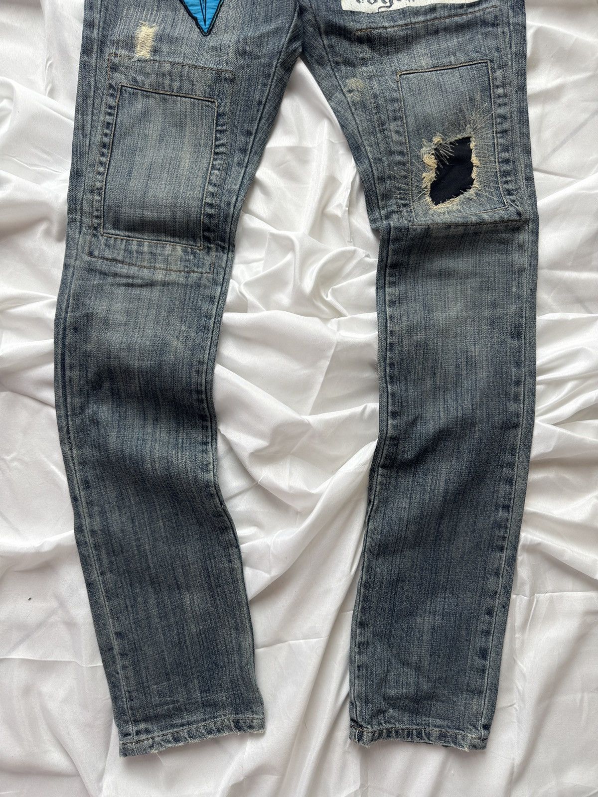 Hysteric Glamour Royal Beast Low Rise Y2K Washed Bootcut Jeans Size 27" / US 4 / IT 40 - 7 Thumbnail