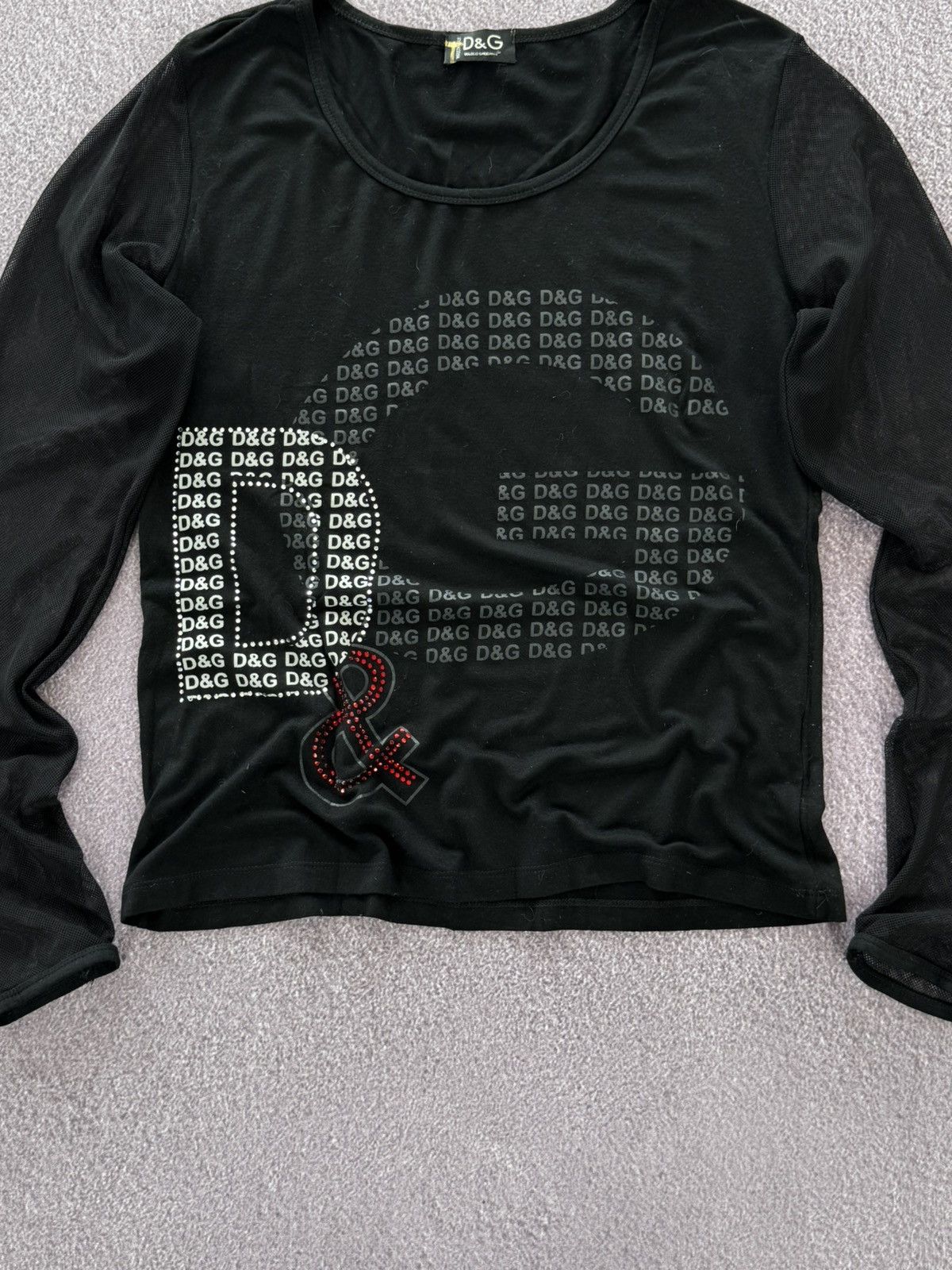 Dolce & Gabbana D&G Dolce & Gabbana Glamour Y2K Big Logo Long Sleeve Top Size M / US 6-8 / IT 42-44 - 3 Thumbnail