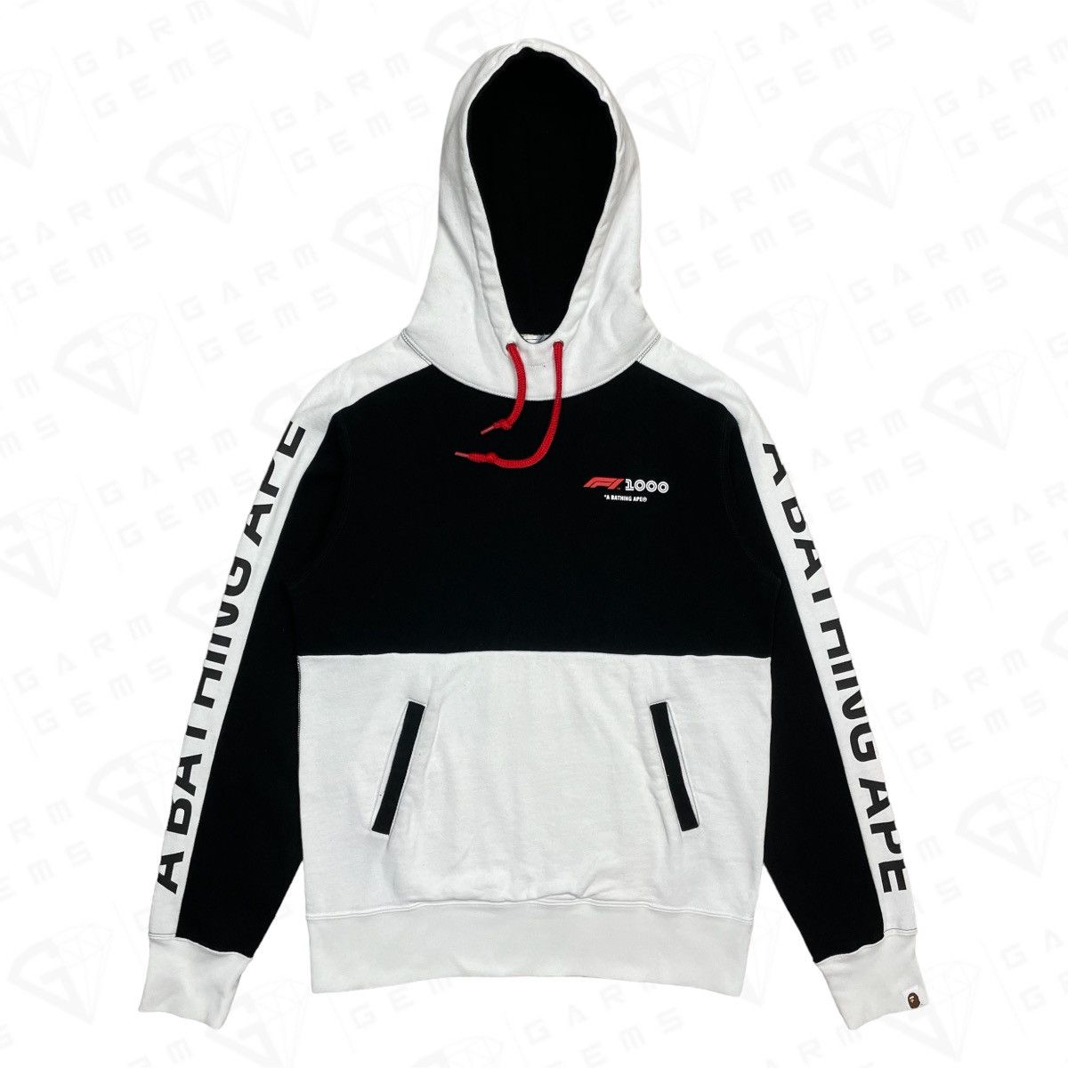 image of Bape X Formula One F1 1000 Pullover Hoodie in White, Men's (Size Medium)