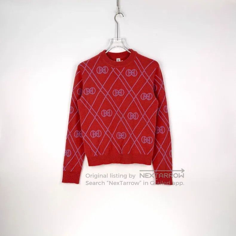 Hermes Hermes Orange Pink Full Logo Cashmere Sweater Size XS / US 0-2 / IT 36-38 - 3 Thumbnail
