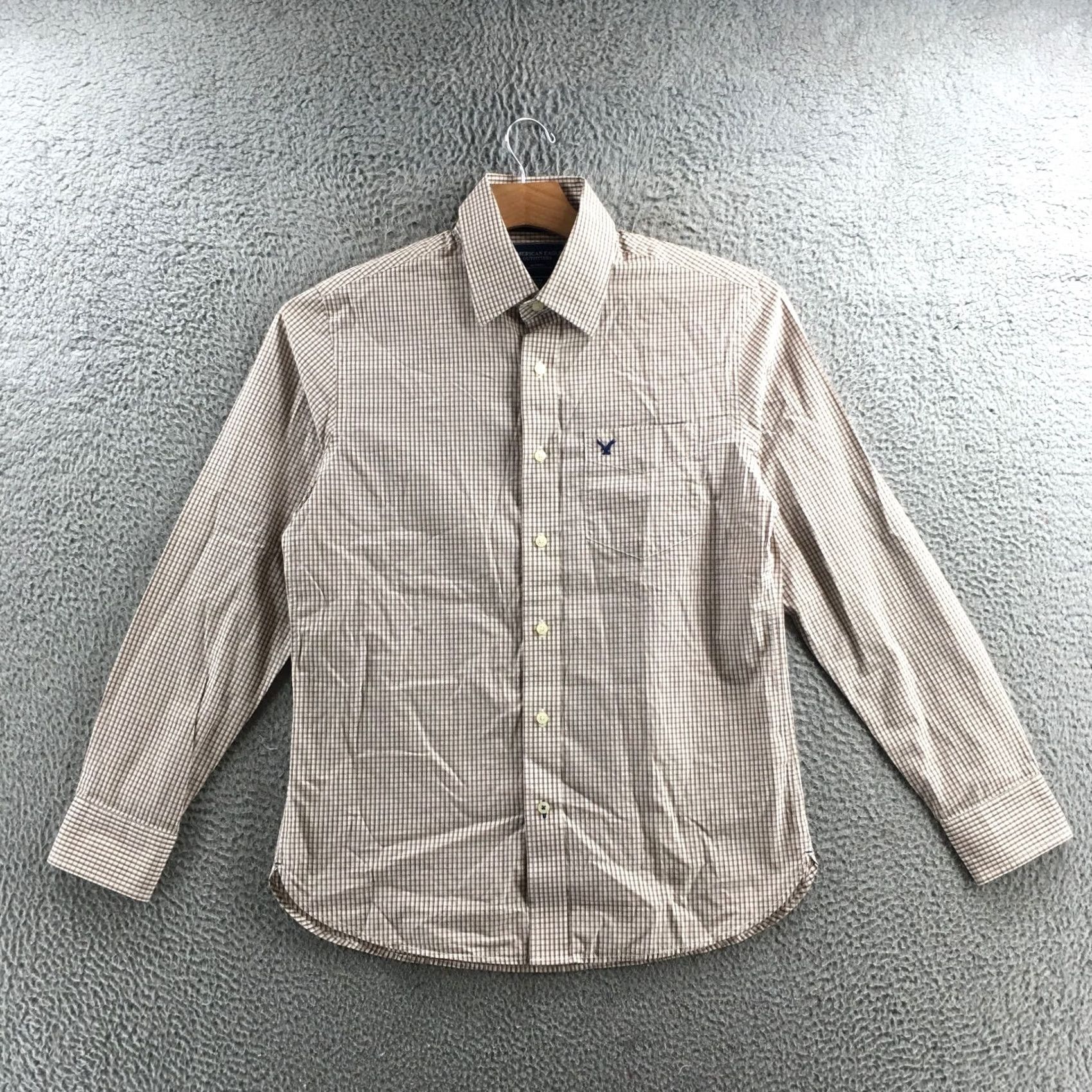 American Eagle Outfitters American Eagle Outfitters Shirt Mens Medium Brown Check Button Down Size US M / EU 48-50 / 2 - 2 Thumbnail