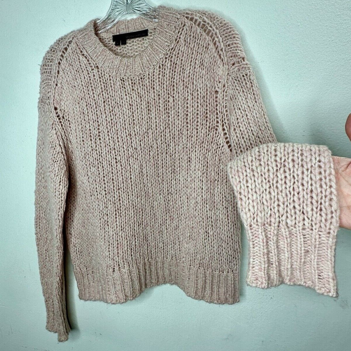 360Cashmere 360 Cashmere Abbot Pale Pink Loose Knit Crew Neck Sweater S Size S / US 4 / IT 40 - 1 Thumbnail