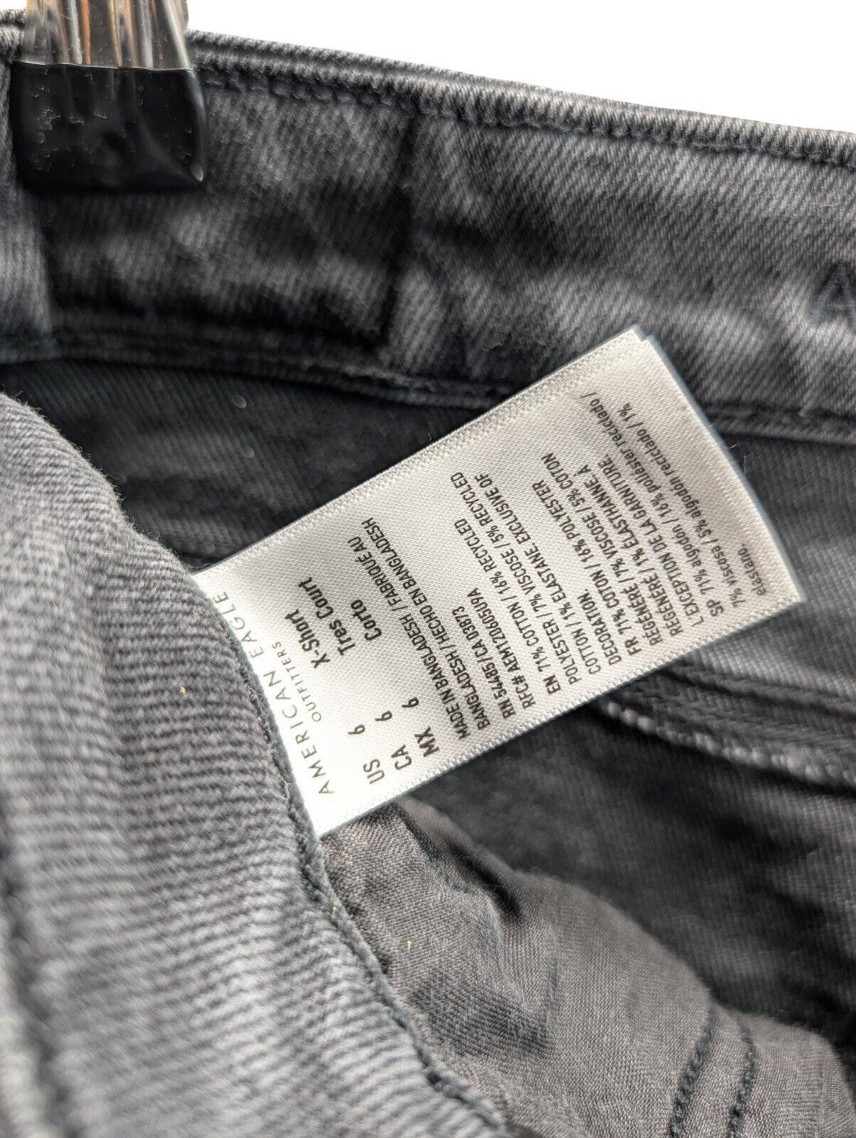 American Eagle Outfitters American Eagle Straight Jeans 6 X-Short Stretch Gray Wash Size 28" / US 6 / IT 42 - 7 Thumbnail