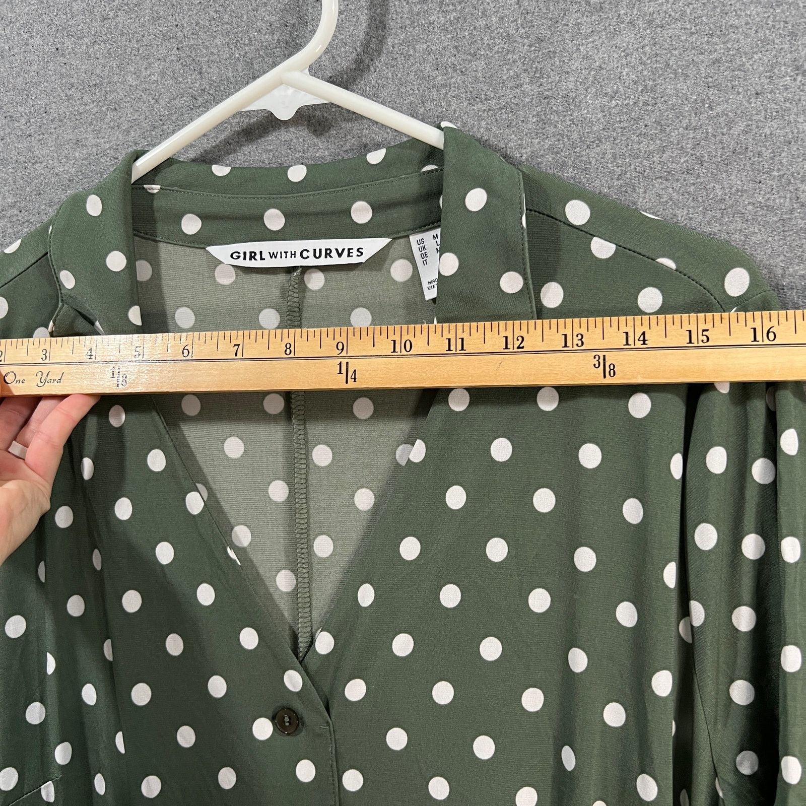 Other Girl With Curves Regular Collared Knit Midi Shirt Dress Oliv Size M / US 6-8 / IT 42-44 - 10 Thumbnail