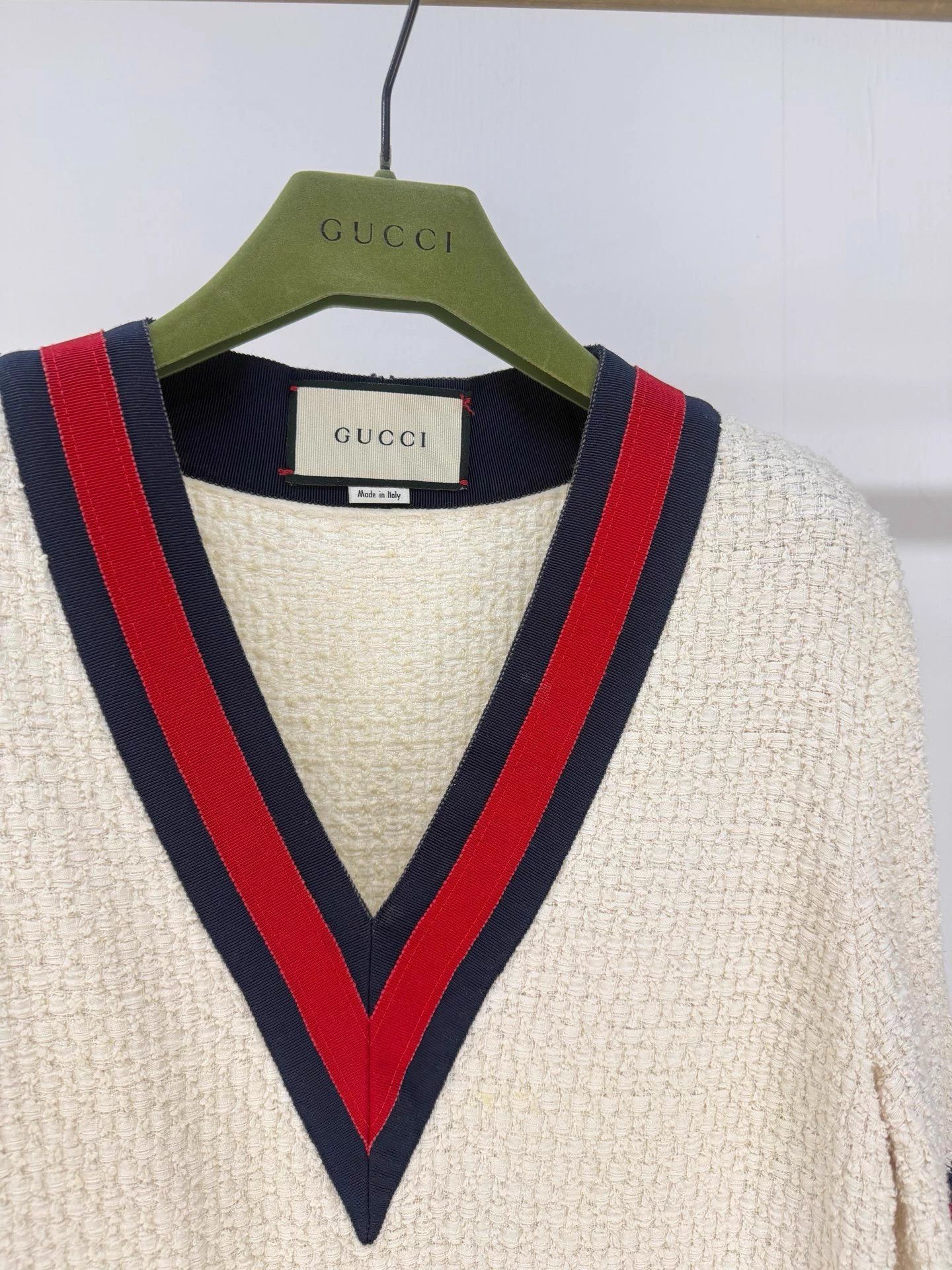 Gucci Gucci Classic V-neck Red White Block Dress 38 Size S / US 4 / IT 40 - 2 Thumbnail