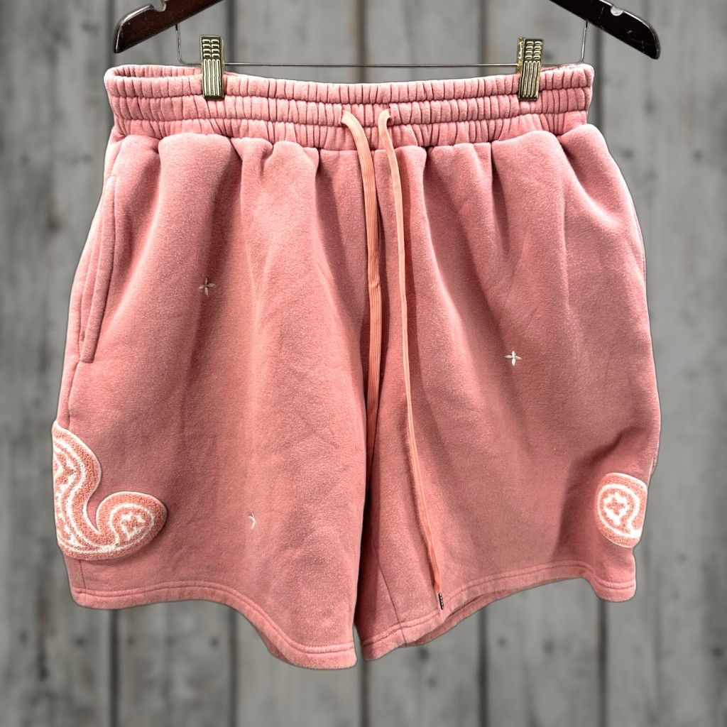 Pinko EPTM Sweat Shorts Men 2XL Pink Paisley Fleece Embroidered Streetwear Y2K Fall Spring Summer Winter Size US 39 - 1 Thumbnail
