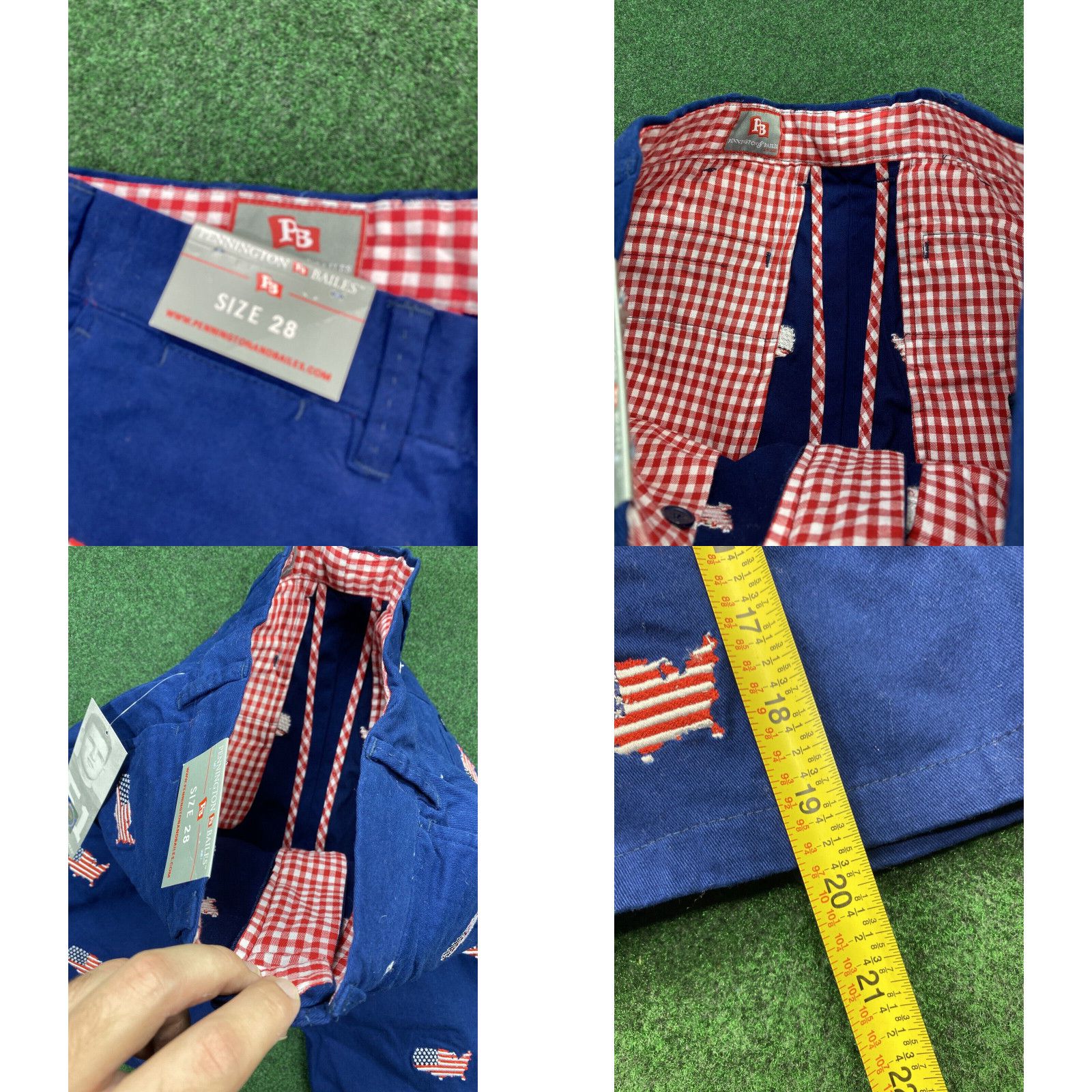 Vintage Pennington And Bailes USA American Flag Stadium Logo Short 28 “Men's Size US 28 / EU 44 - 8 Thumbnail
