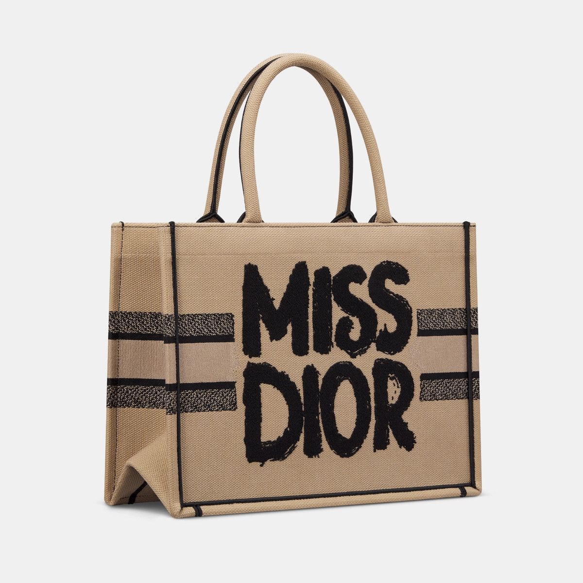 Dior o1bcso1str0226 Size:OS/Medium Book Tote in Beige/Black Size ONE SIZE - 1 Thumbnail