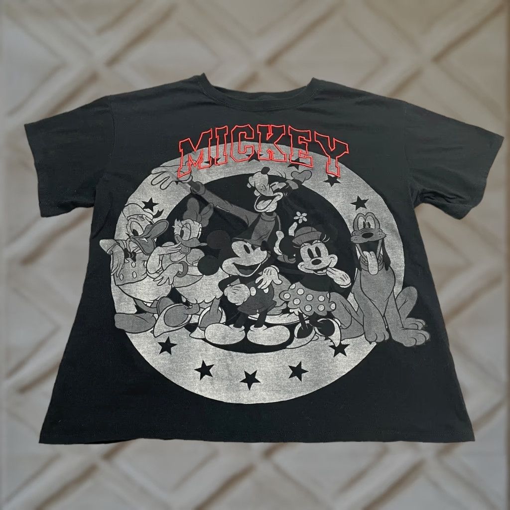 Disney Disney Mickey Mouse Embroidered Graphic T-Shirt Womens XL Black Crew Neck Tee Size XL / US 12-14 / IT 48-50 - 1 Thumbnail