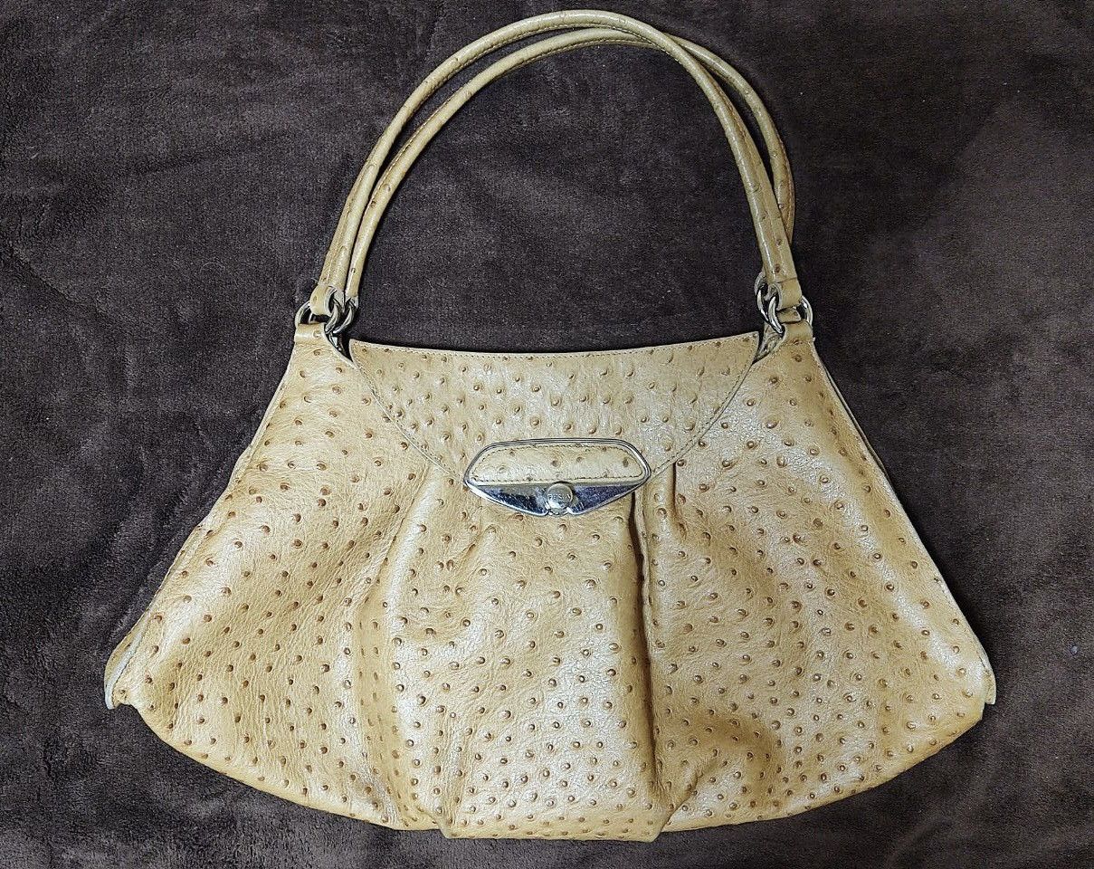 Furla Vintage Furla Ostrich Embossed Leather Shoulder Bag Size ONE SIZE - 1 Thumbnail