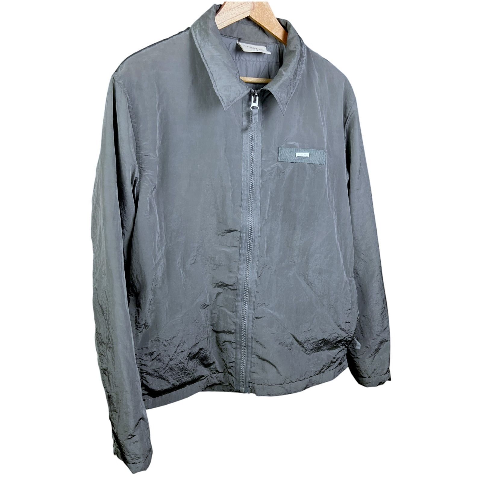 YoungLA YoungLA Mens Large Reflective Gray Zip-Up Windbreaker Jacket Size US L / EU 52-54 / 3 - 9 Thumbnail