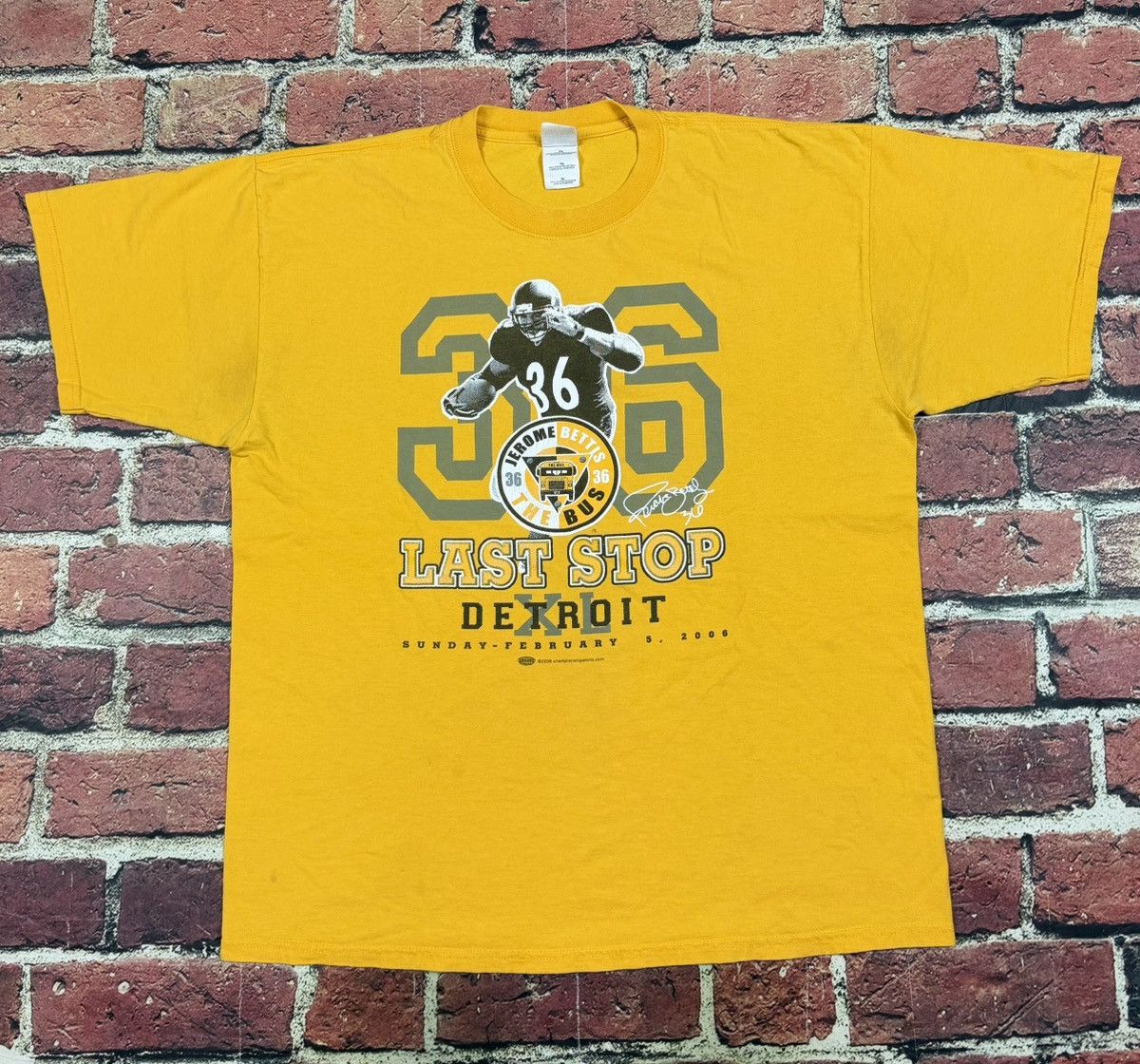 NFL Jerome Bettis Pittsburgh Steelers Tee The Bus Super Bowl XL Size US XL / EU 56 / 4 - 1 Thumbnail