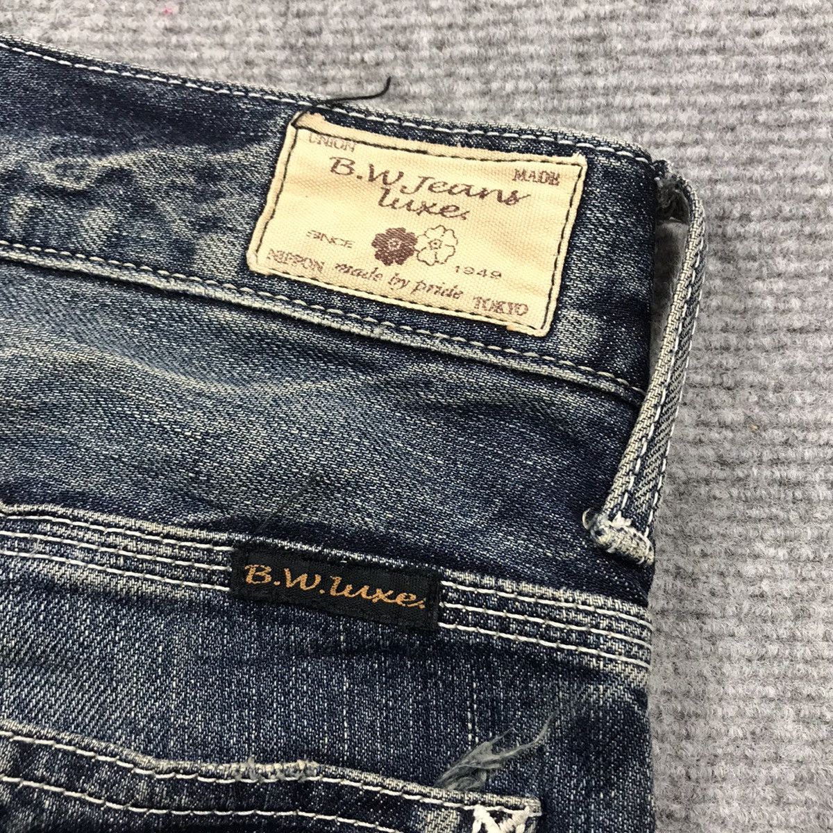 Japanese Brand × Le Grande Bleu (L.G.B.) BLUE WAY DRAK DENIM DISTRESSED DENIM PANTS Size US 32 / EU 48 - 9 Thumbnail