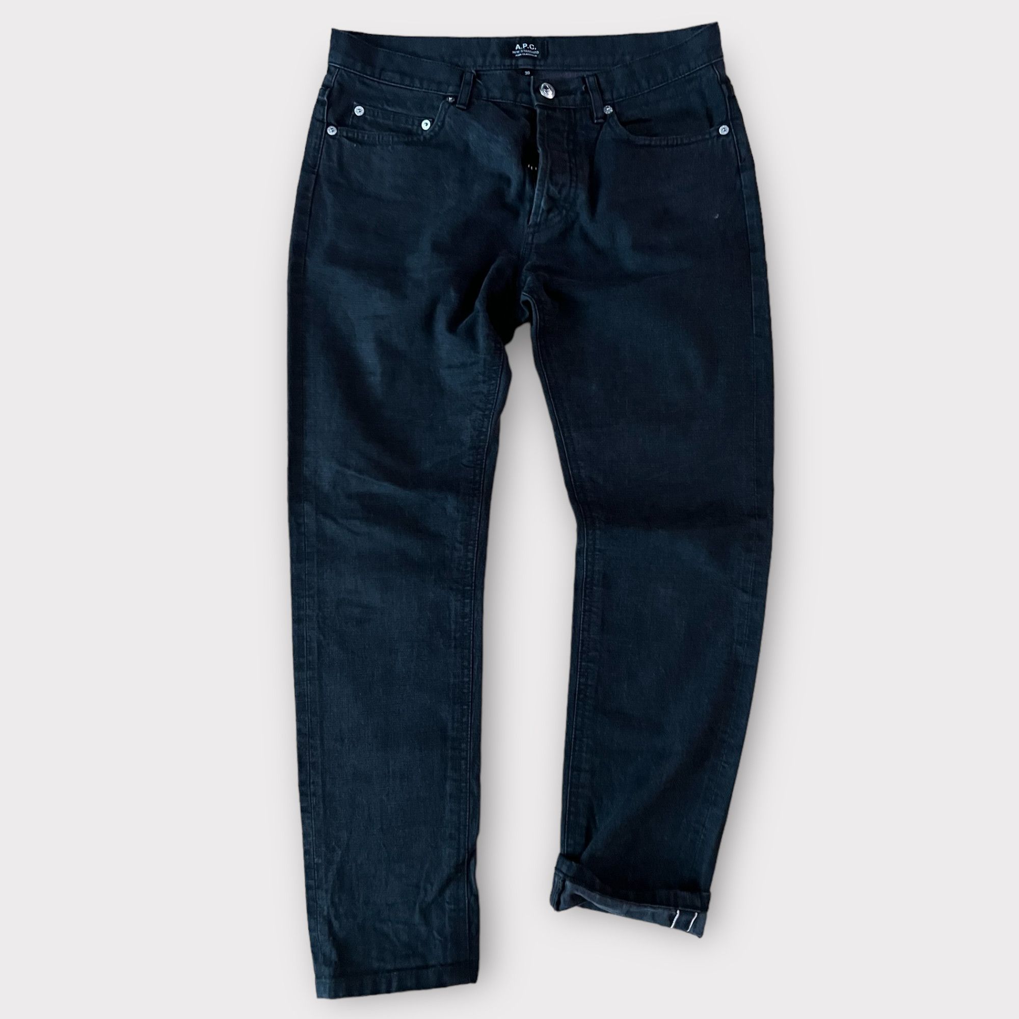 image of A P C New Standard Selvedge Denim Black 30 Apc, Men's