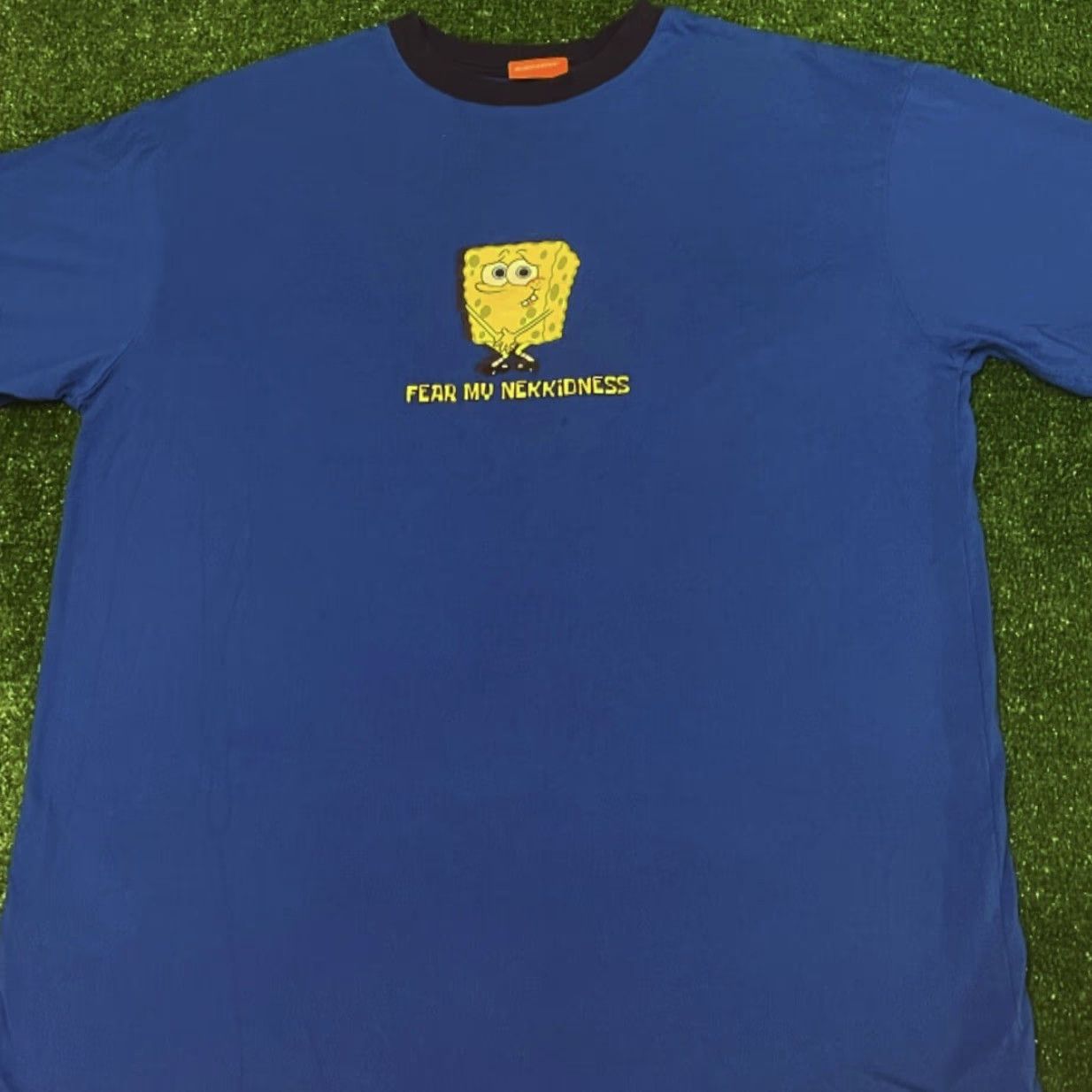 Nickelodeon VINTAGE Nickelodeon SpongeBob Cartoon Fear My Naked Y2k 2005 VTG Shirt Mens XL Blue Short Sleeve T-Shirt Funny 90s Y2k Cartoon Hip Hop Mens Size US XL / EU 56 / 4 - 4 Thumbnail