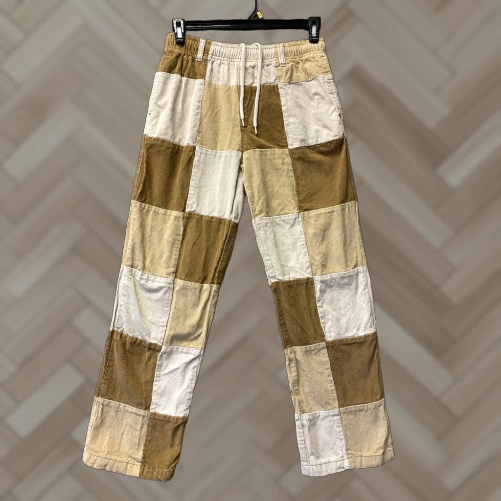 Urban Outfitters Urban Outfitters Pants Unisex S Brown Patchwork Corduroy Baggy Elastic Waist Size 28" / US 6 / IT 42 - 1 Thumbnail
