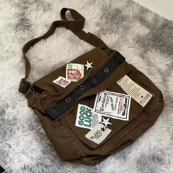 Japanese Brand Fukiishi x Kato Canvas Star Patch Crossbody Bag Size ONE SIZE - 1 Thumbnail