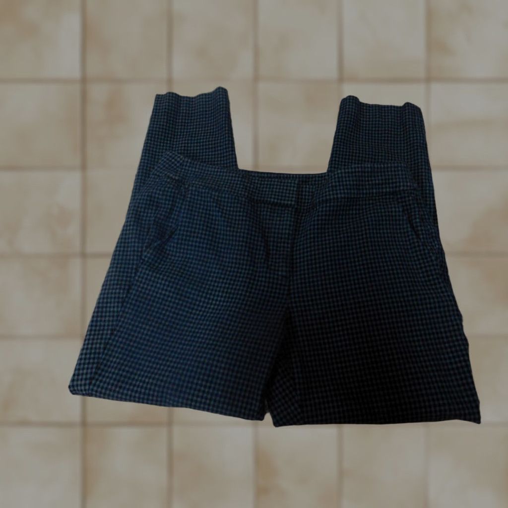 Ann Taylor VINTAGE? Loft Womens Pants 6 Blue Marisa Straight Plaid Chino Stretch Casual Regular Size 28" / US 6 / IT 42 - 1 Thumbnail