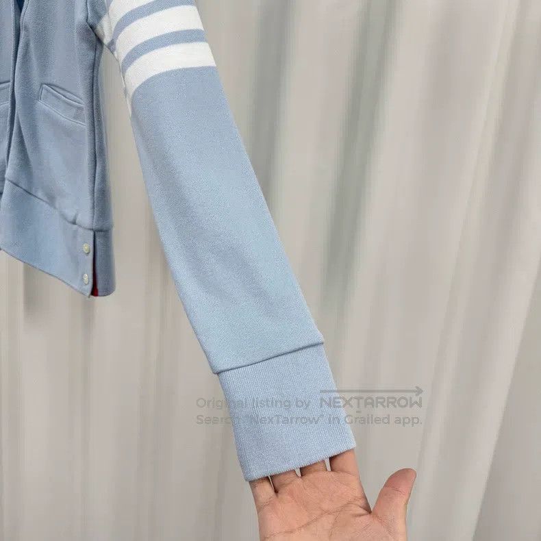Thom Browne Thom Browne Light blue four-bar knitted color striped card Size XS / US 0-2 / IT 36-38 - 4 Thumbnail