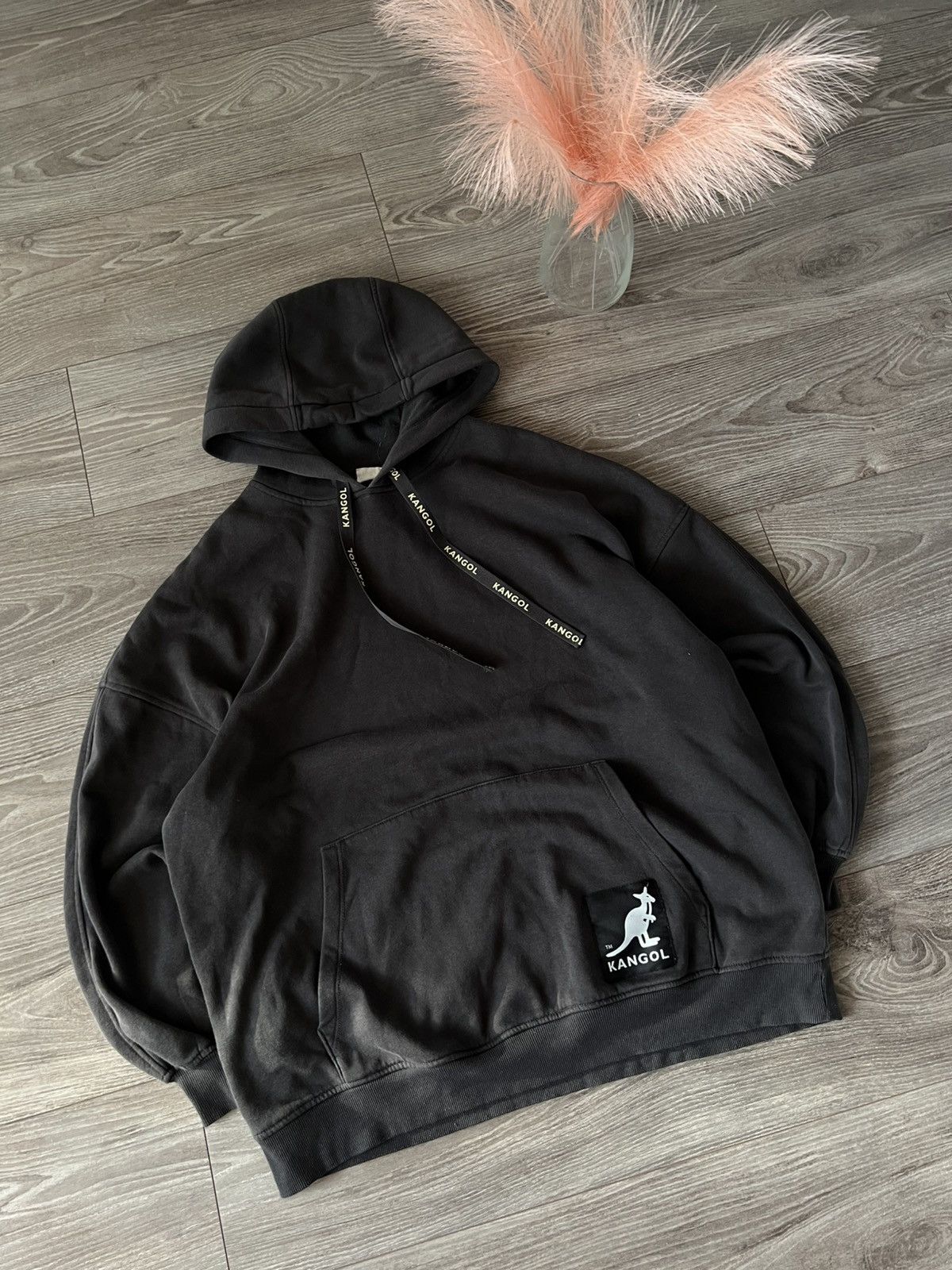 Designer × H&M × Kangol ‼️Rare Oversized Big Logo Kangol x H&M Distressed Hoodie‼️ Size US M / EU 48-50 / 2 - 16 Thumbnail