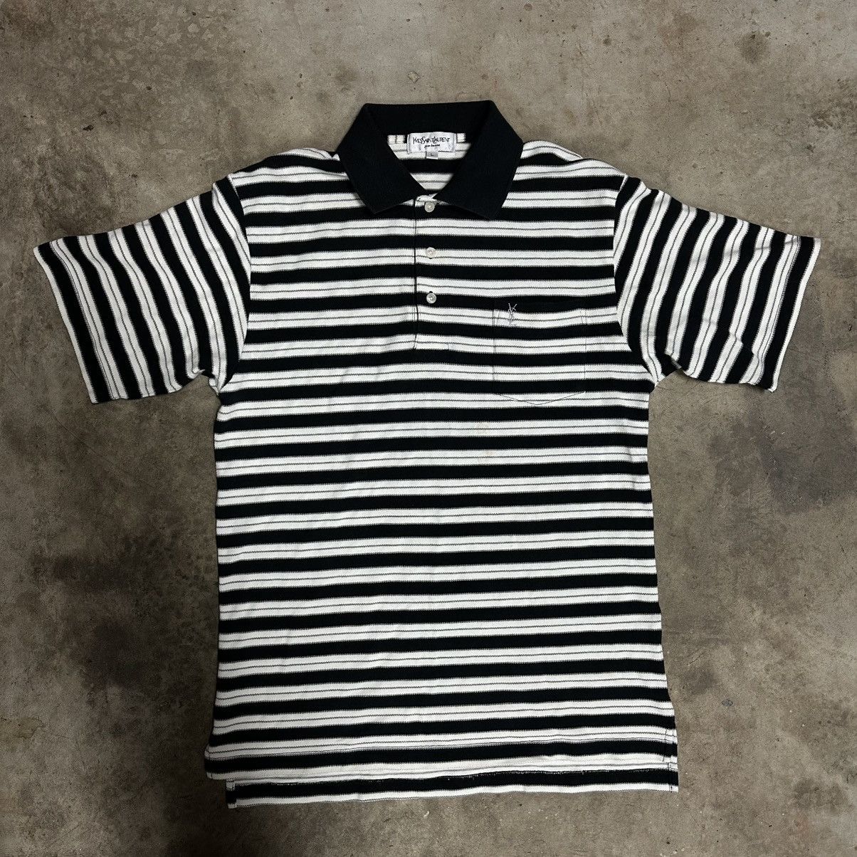 Yves Saint Laurent YSL Yves Saint Laurent Solid Black SS Cotton